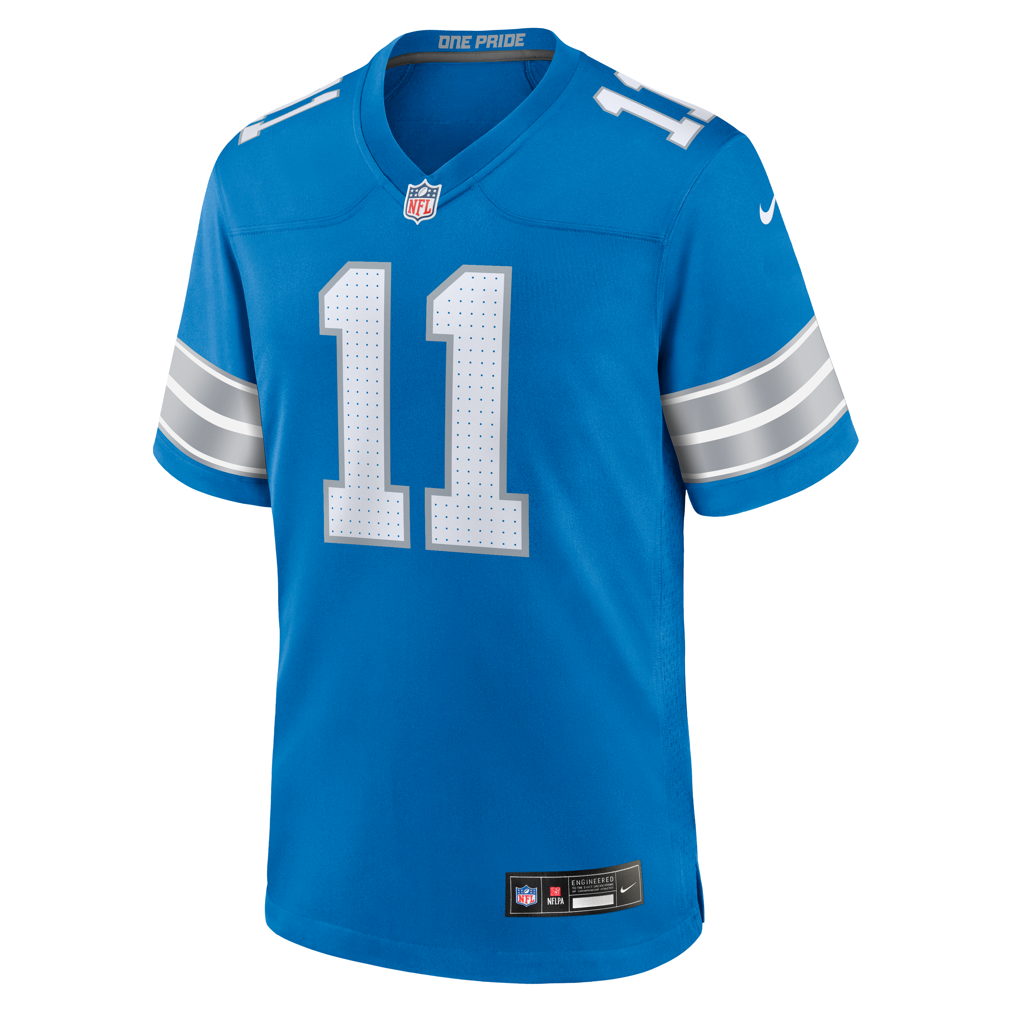 Damone Clark Detroit Lions Team Game Jersey - Blue - Image 3