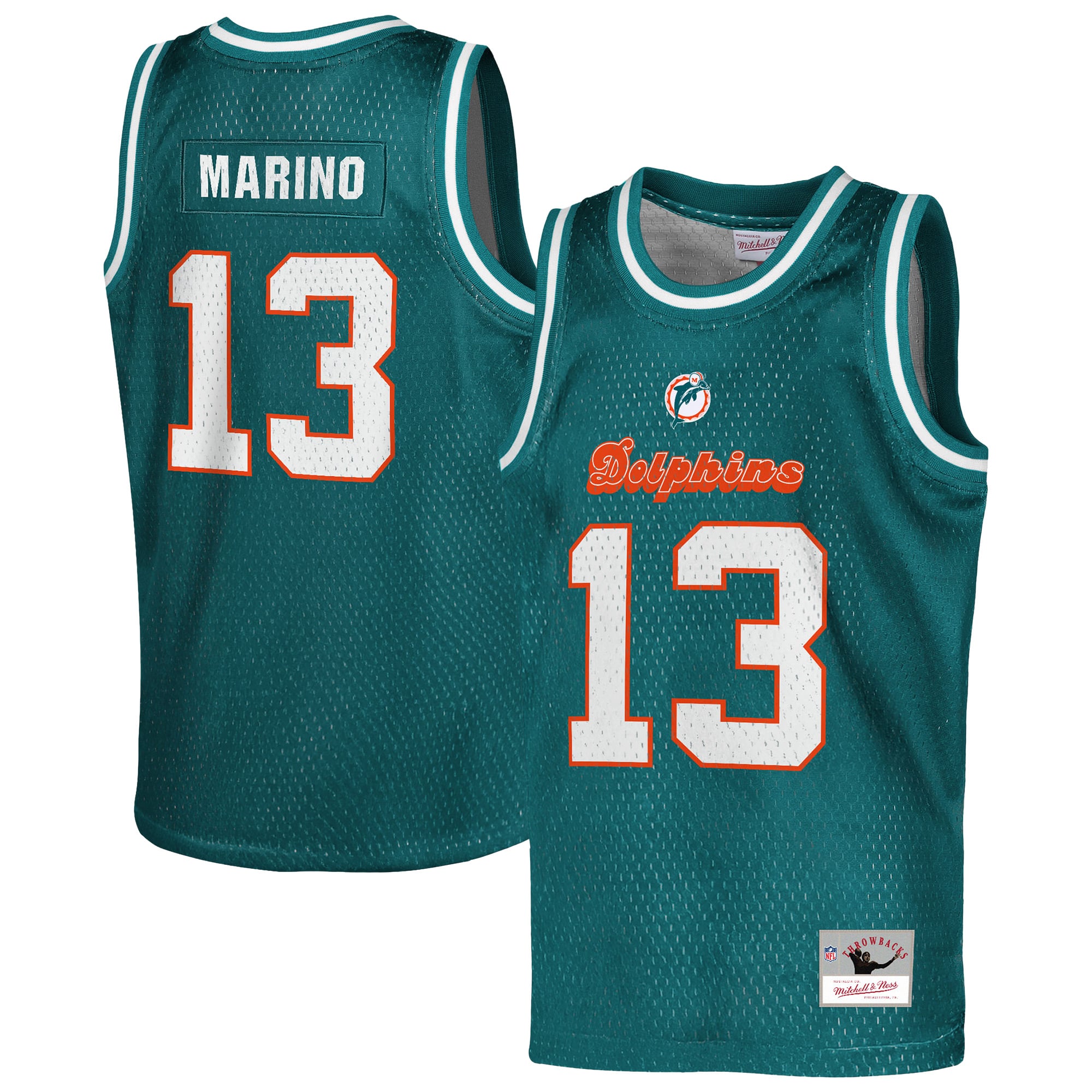 Dan Marino Miami Dolphins Youth Retired Player Basketball Fashion Jersey - Aqua - Image 2