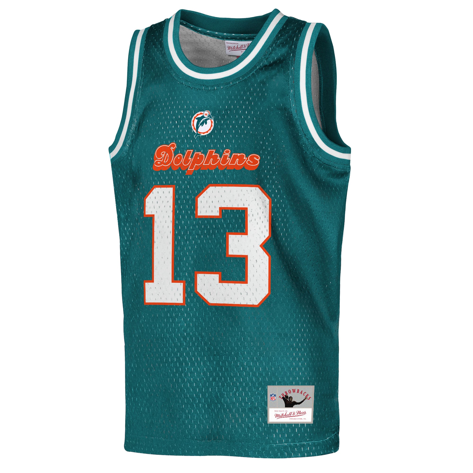 Dan Marino Miami Dolphins Youth Retired Player Basketball Fashion Jersey - Aqua - Image 3