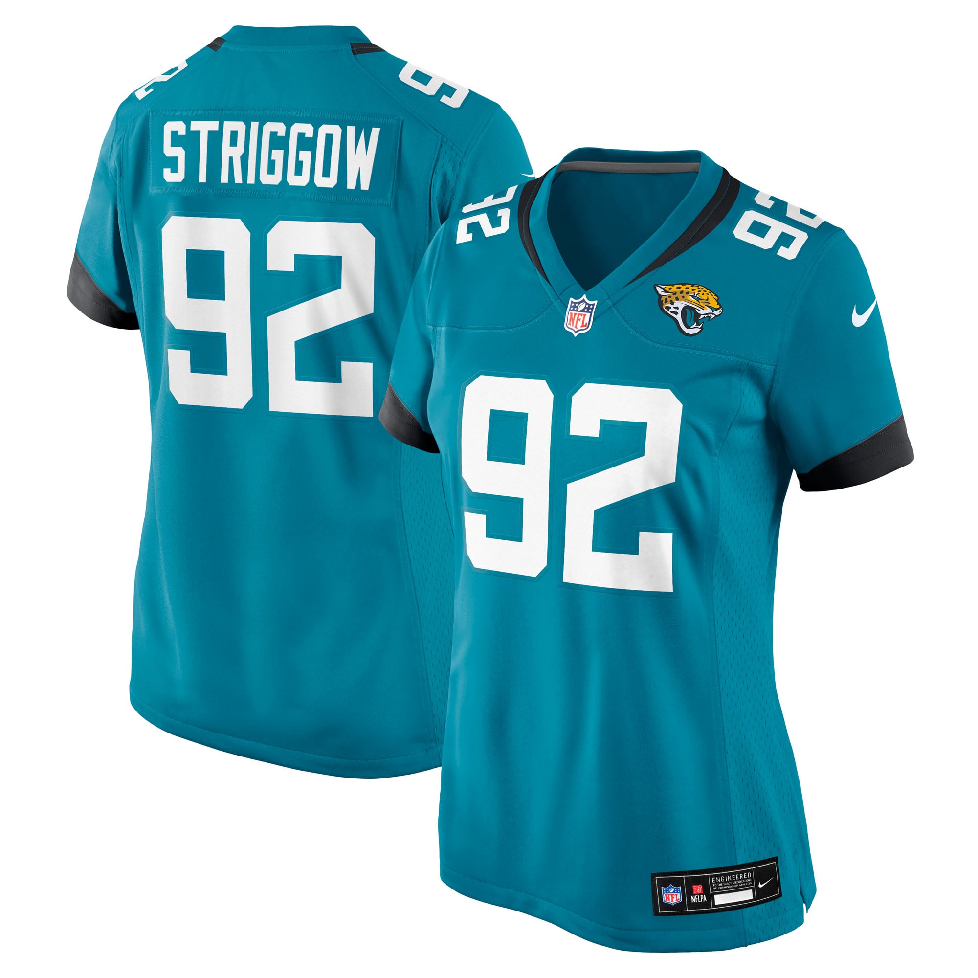 Danny Striggow Jacksonville Jaguars Women's Team Game Jersey - Teal - Image 2