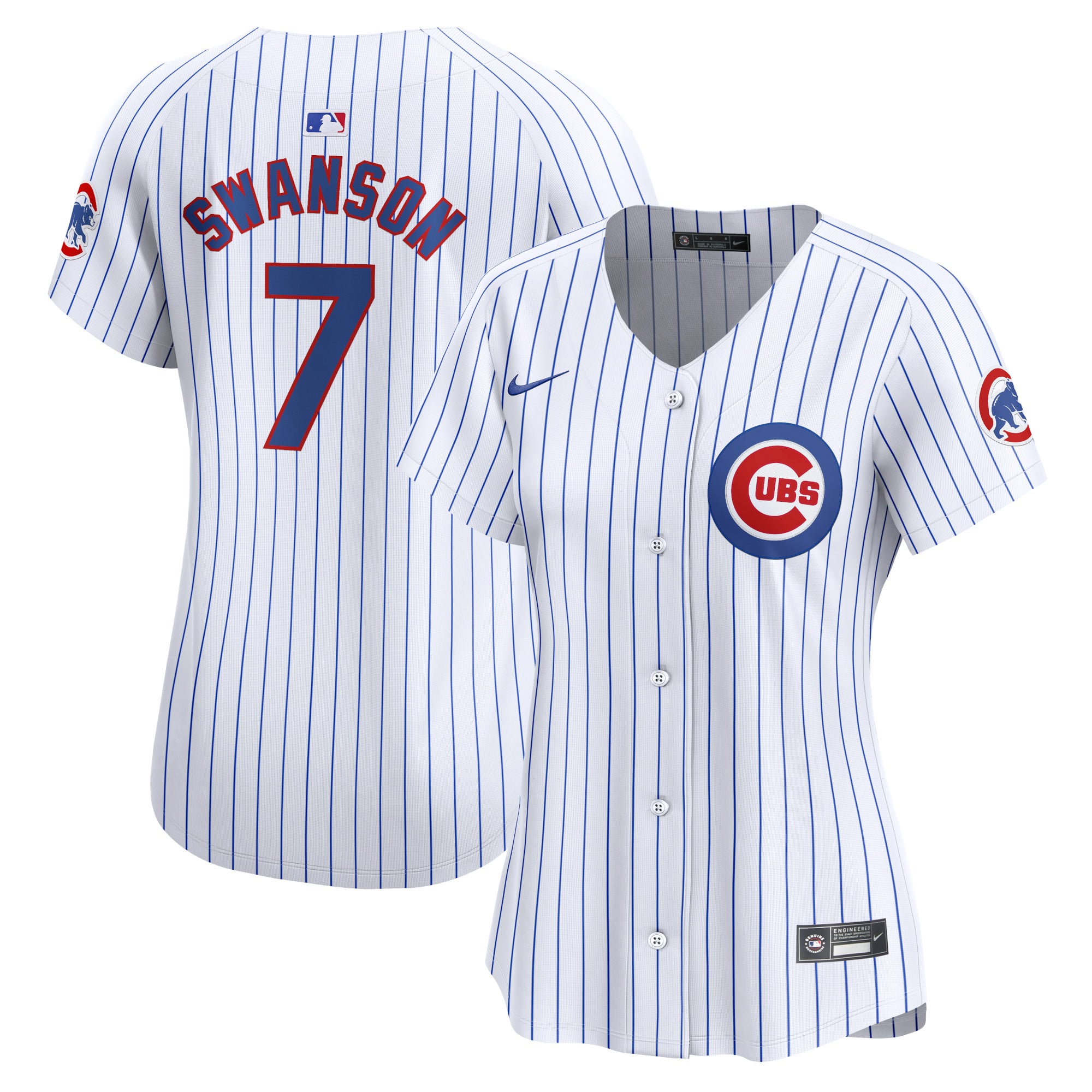 Dansby Swanson Chicago Cubs Women's Home Limited Player Jersey - White - Image 2