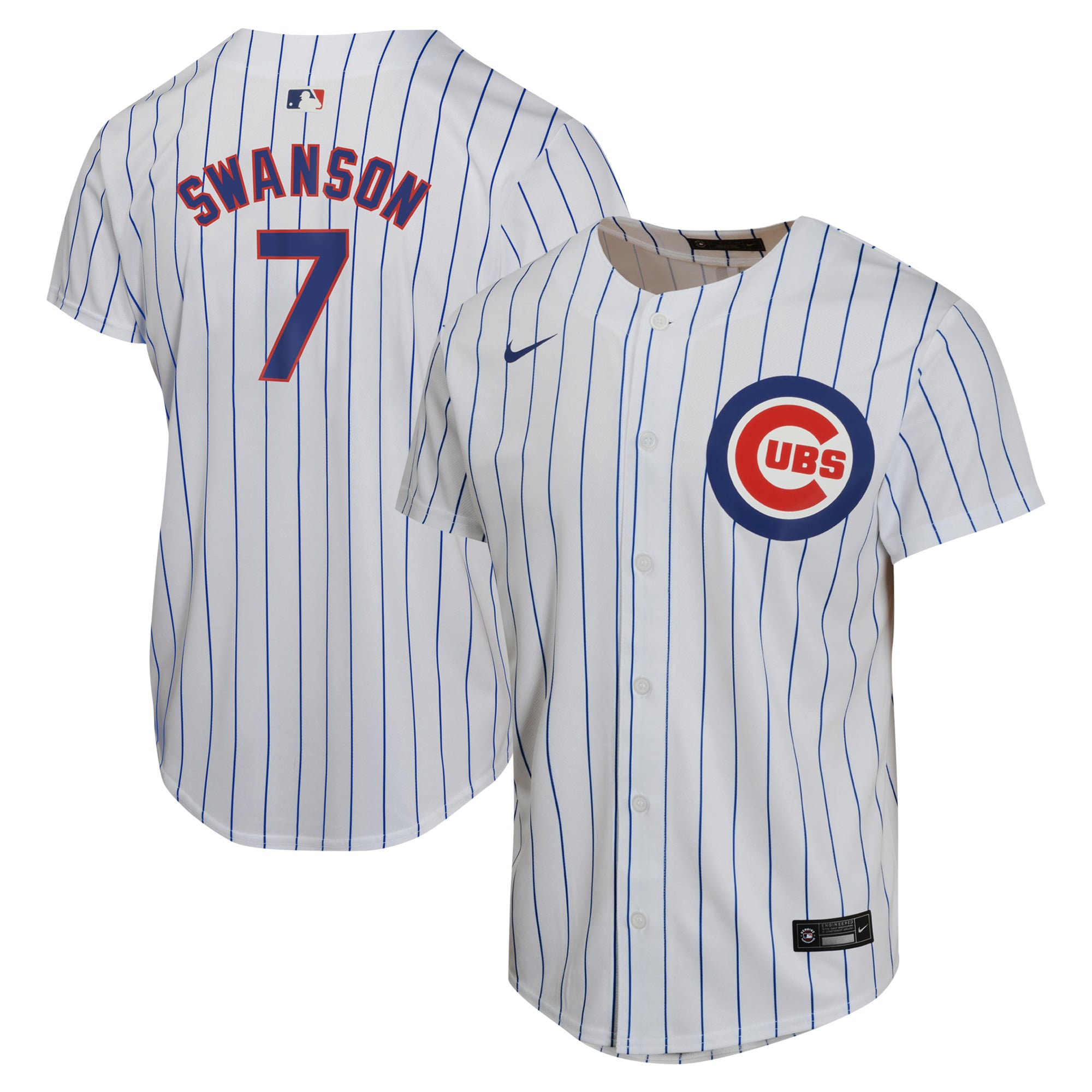 Dansby Swanson Chicago Cubs Youth Home Game Player Jersey - White - Image 2