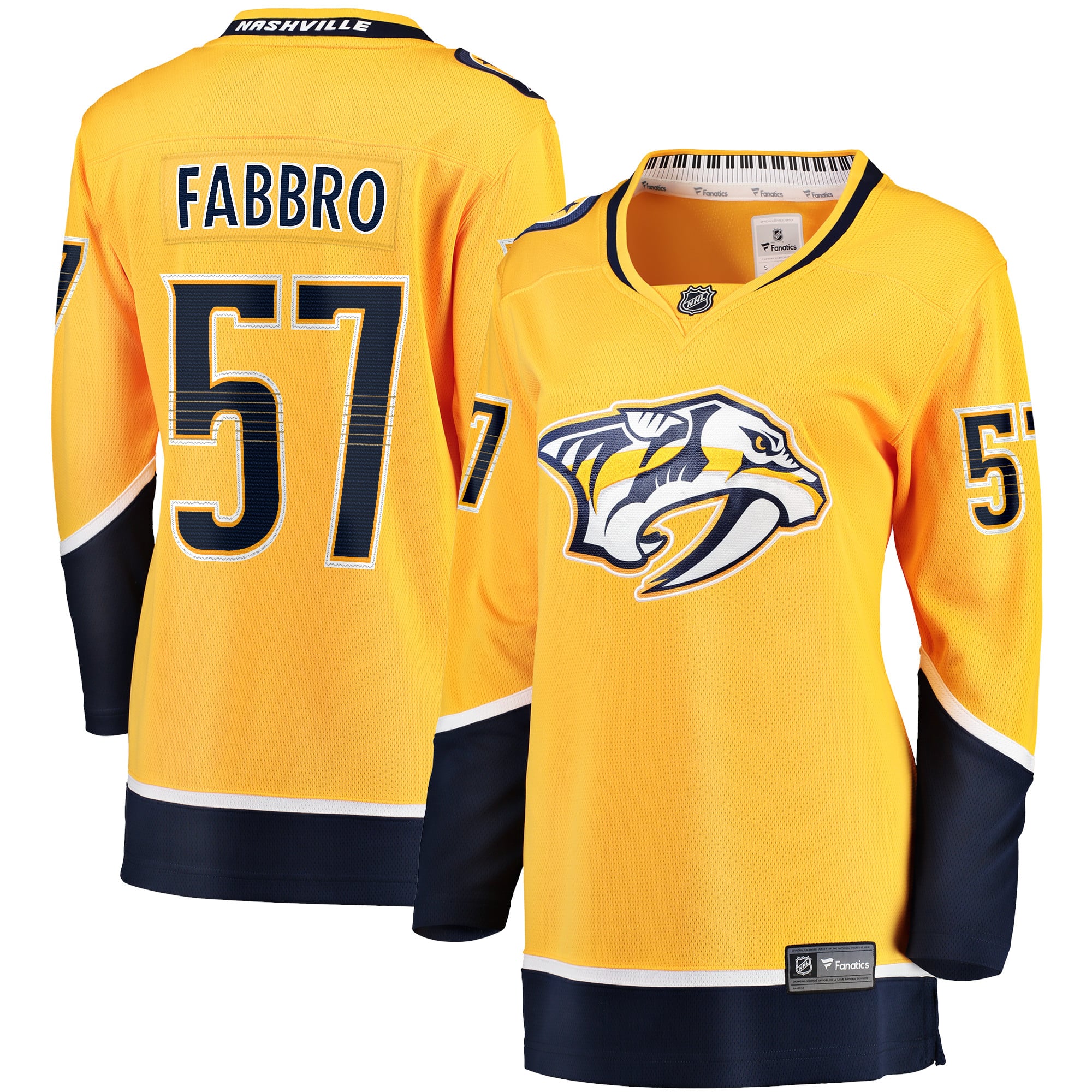 Dante Fabbro Nashville Predators Women's Home Breakaway Player Jersey - Gold - Image 2