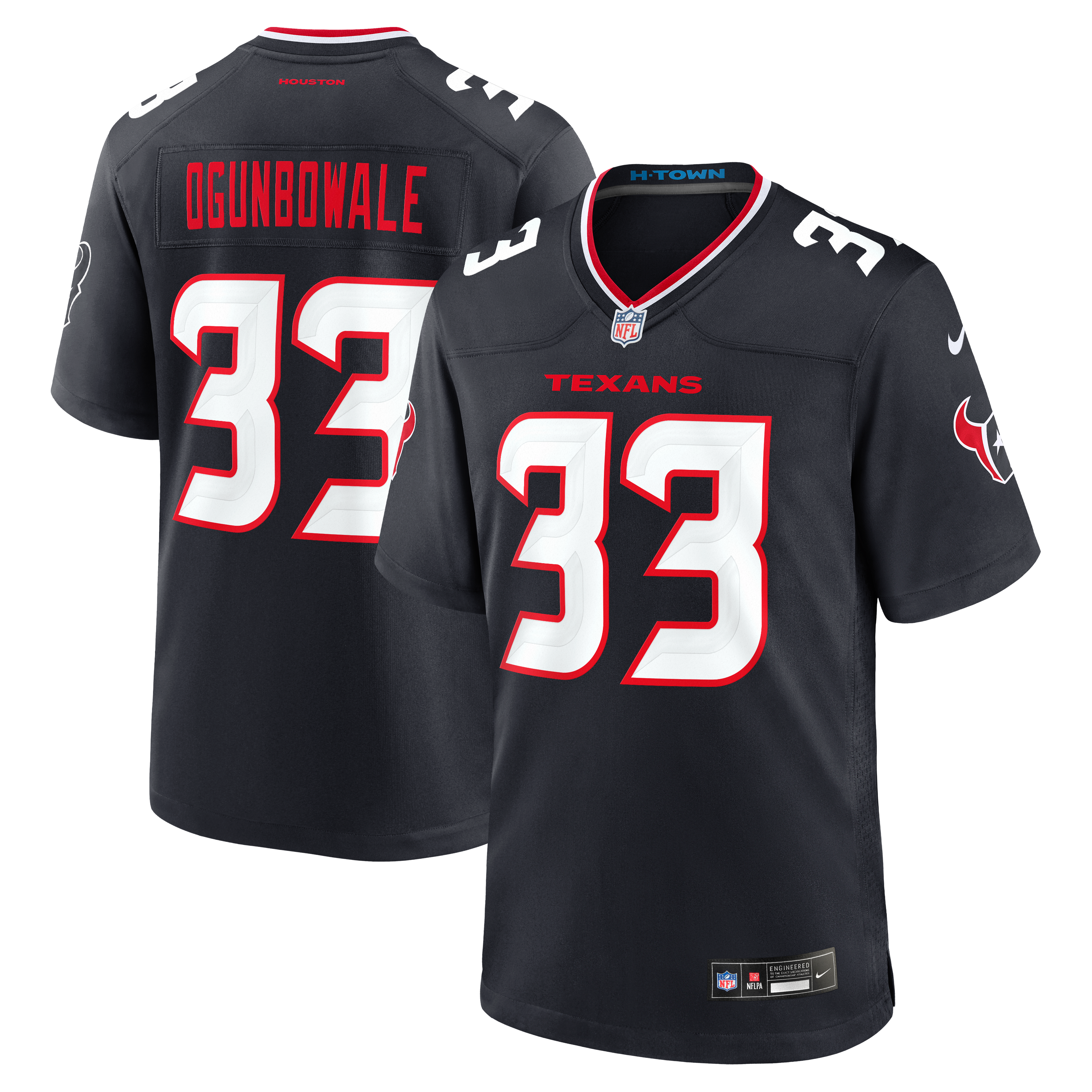 Dare Ogunbowale Houston Texans Team Game Jersey - Navy - Image 2