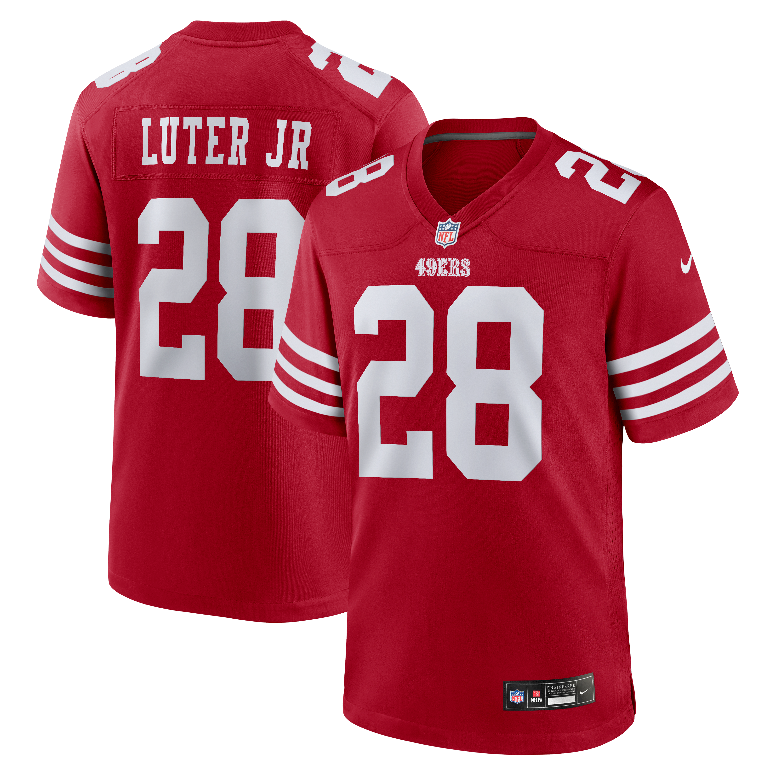 Darrell Luter Jr. San Francisco 49ers Game Jersey - Scarlet - Image 2