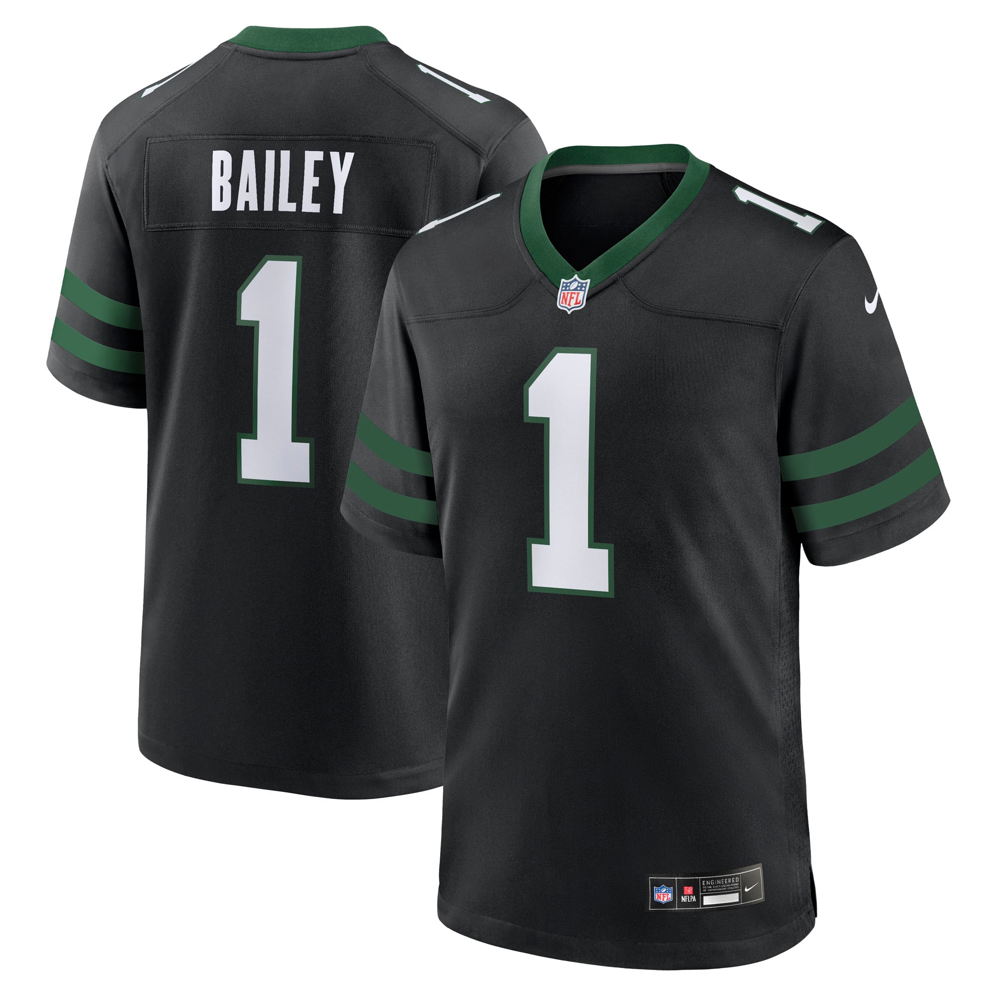 David Bailey New York Jets Alternate Game Player Jersey - Legacy Black - Black - Image 2