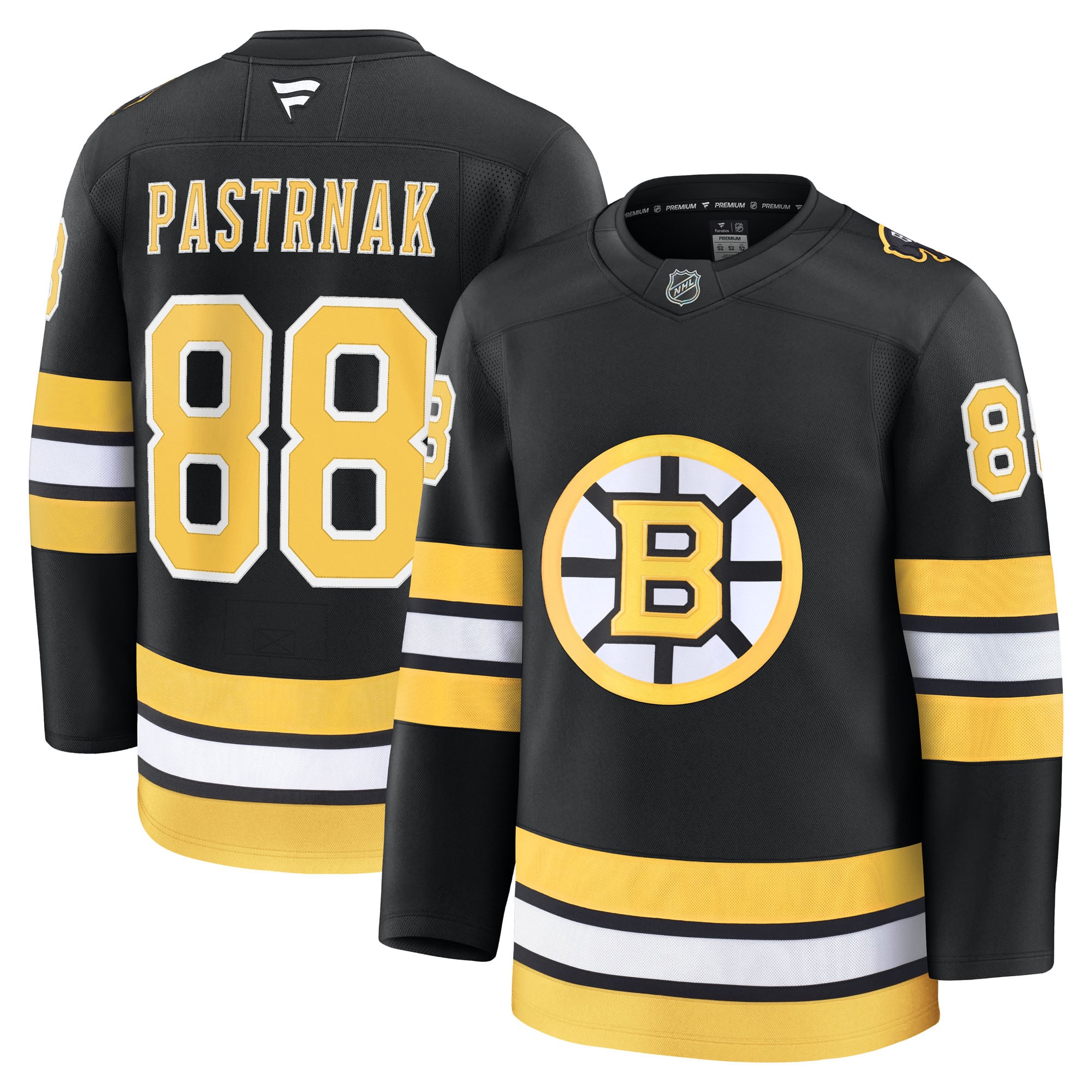 David Pastrnak Boston Bruins Away Premium Player Jersey - Black - Image 2