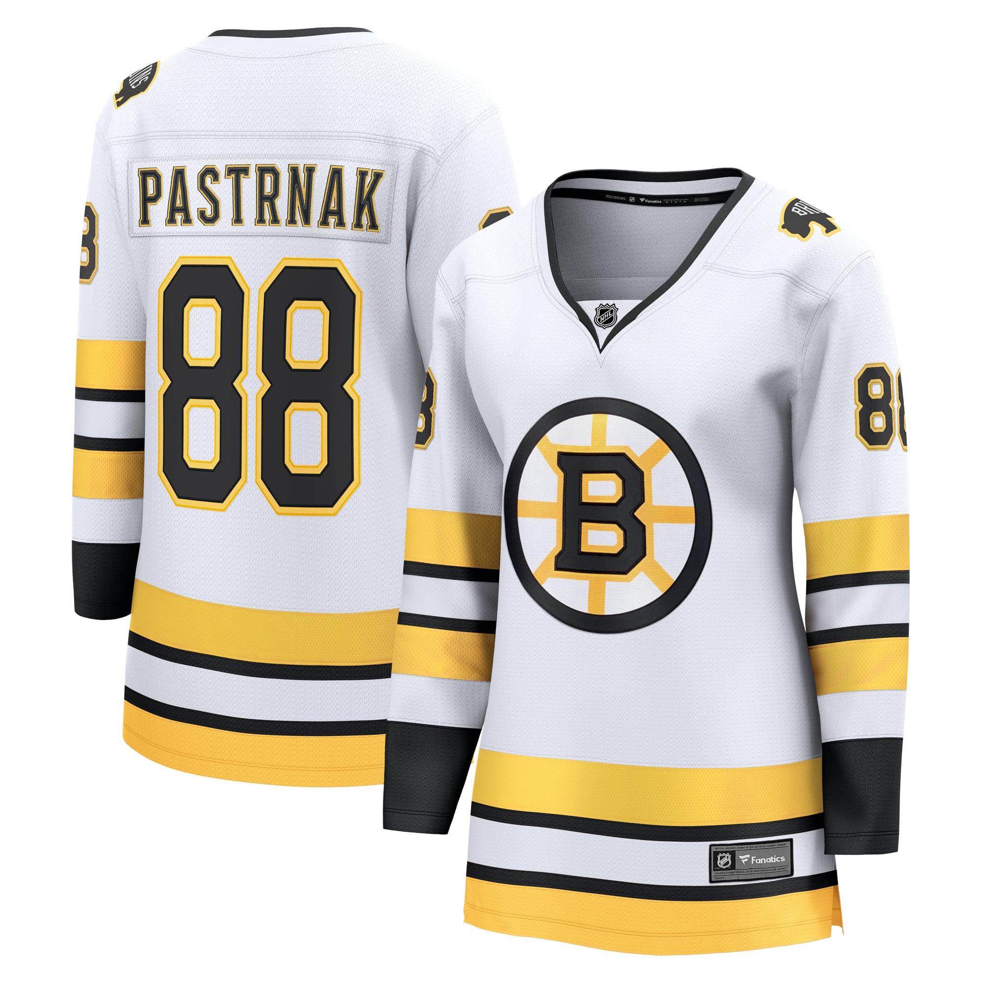 David Pastrnak Boston Bruins Women's Home Breakaway Player Jersey - White - Image 2