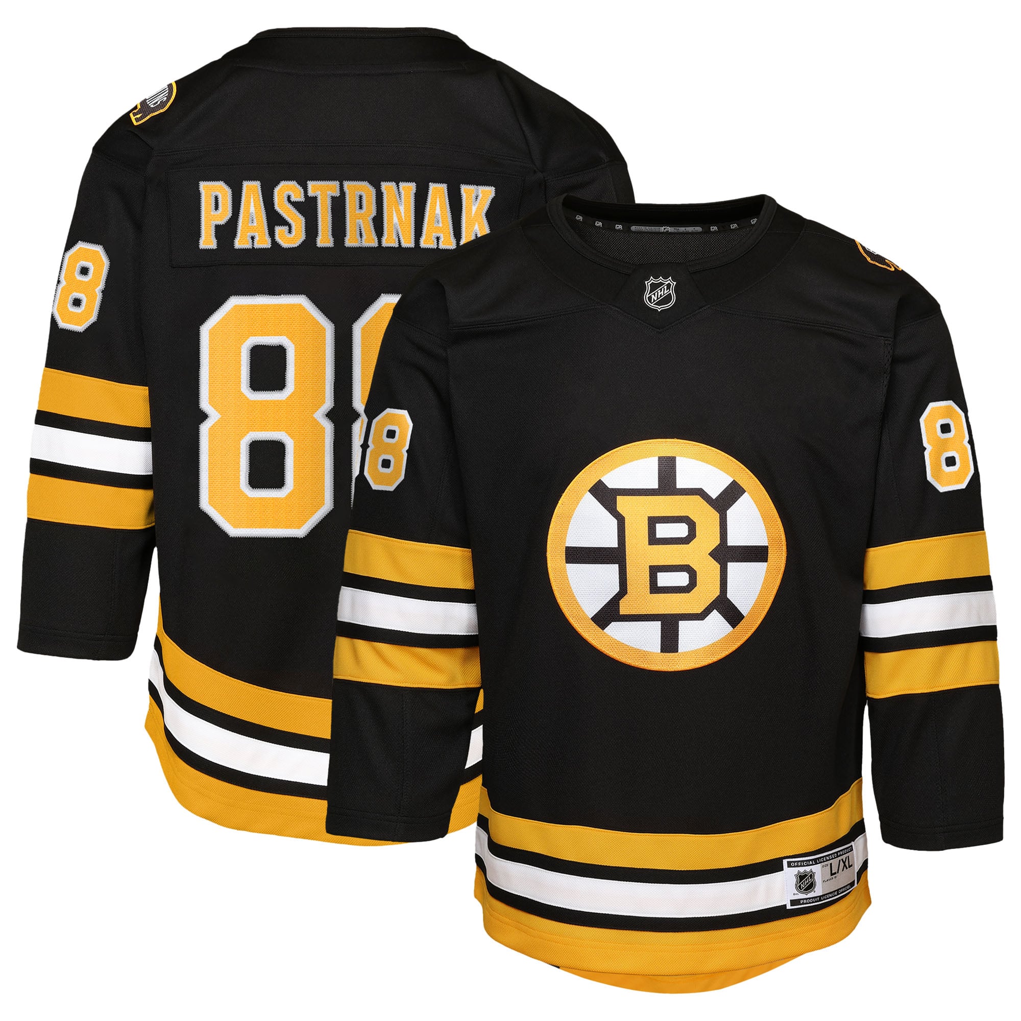 David Pastrnak Boston Bruins Youth Home Premier Player Jersey - Black - Image 2