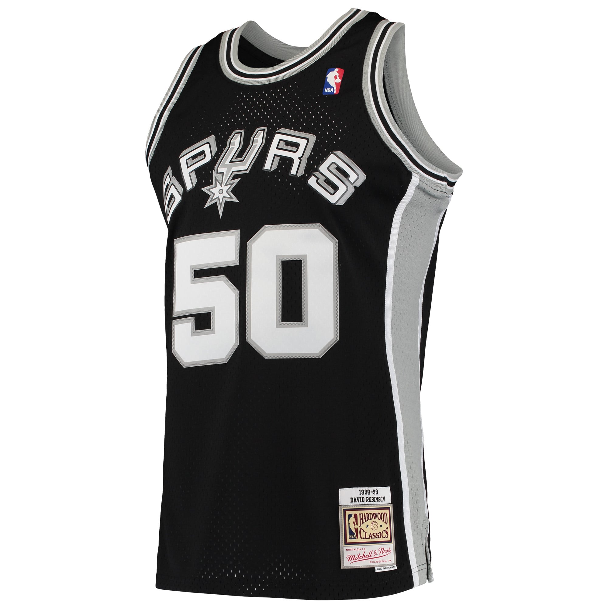 David Robinson San Antonio Spurs 1991/92 Hardwood Classics Swingman Jersey - Black - Image 3