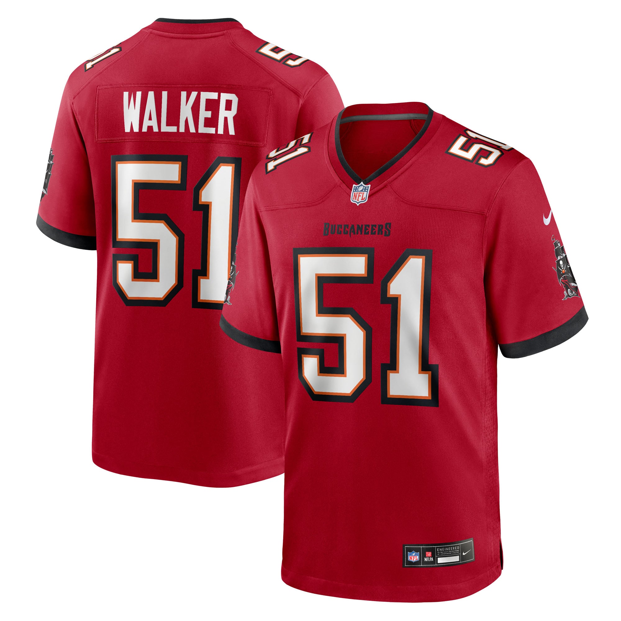 David Walker Tampa Bay Buccaneers Team Game Jersey - Red - Image 2