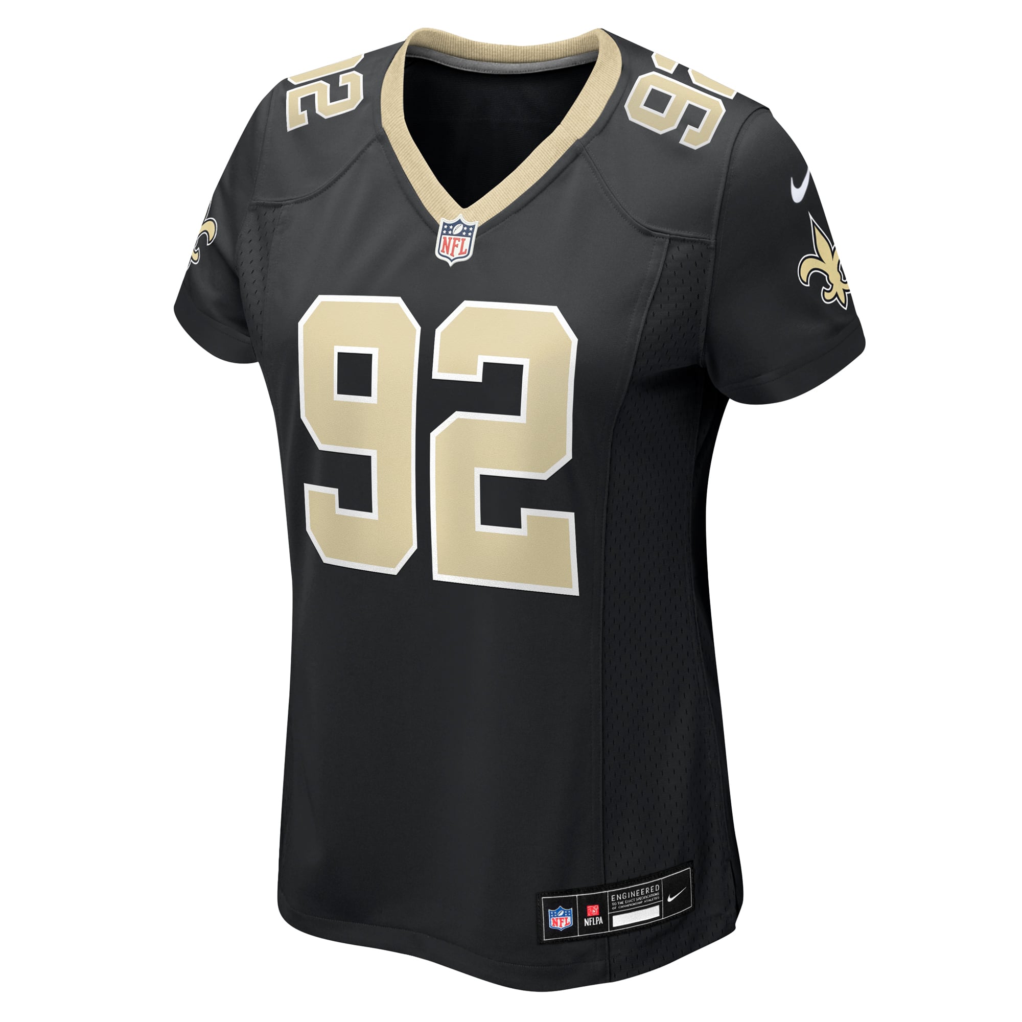Davon Godchaux New Orleans Saints Women's Team Game Jersey - Black - Image 3