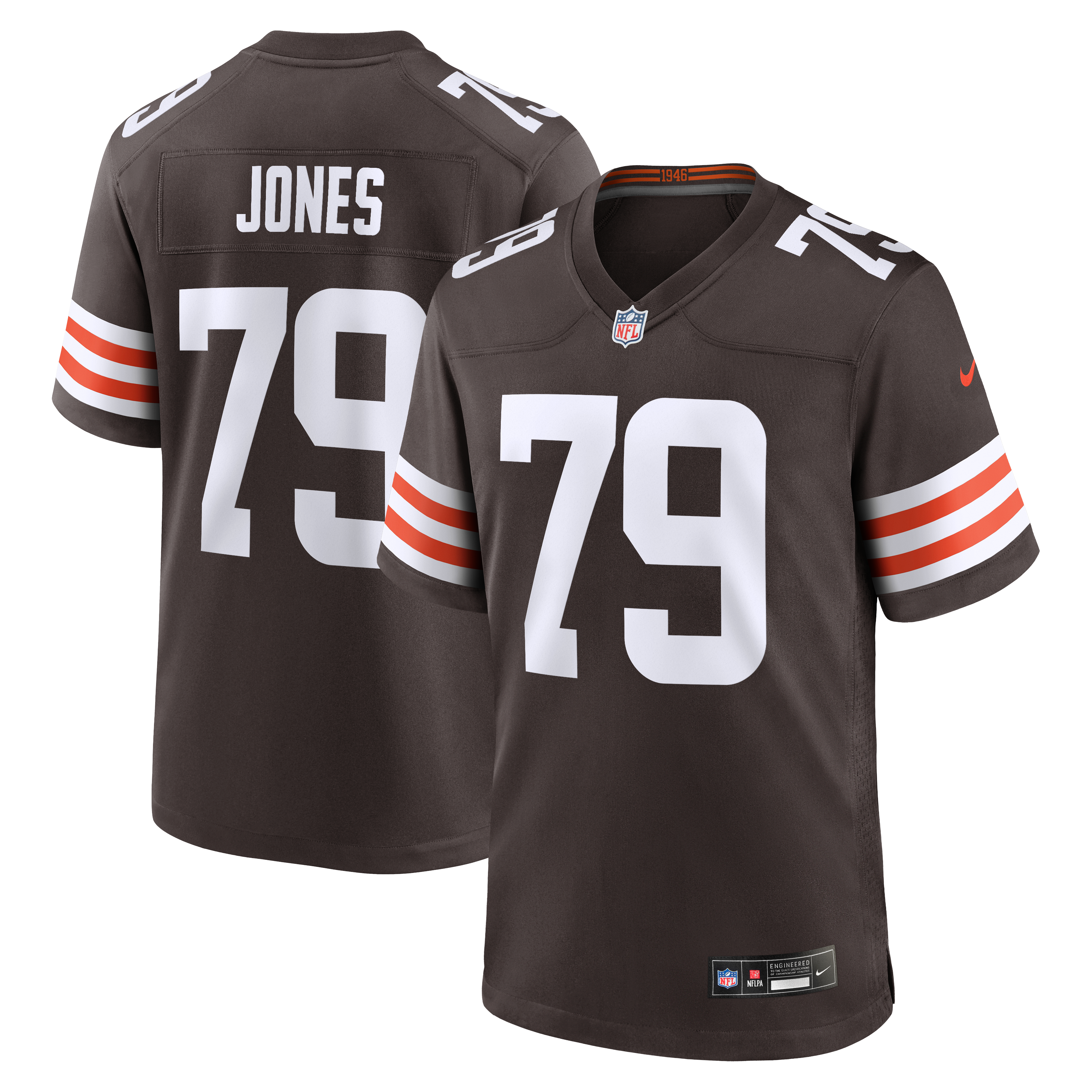 Dawand Jones Cleveland Browns Team Game Jersey - Brown