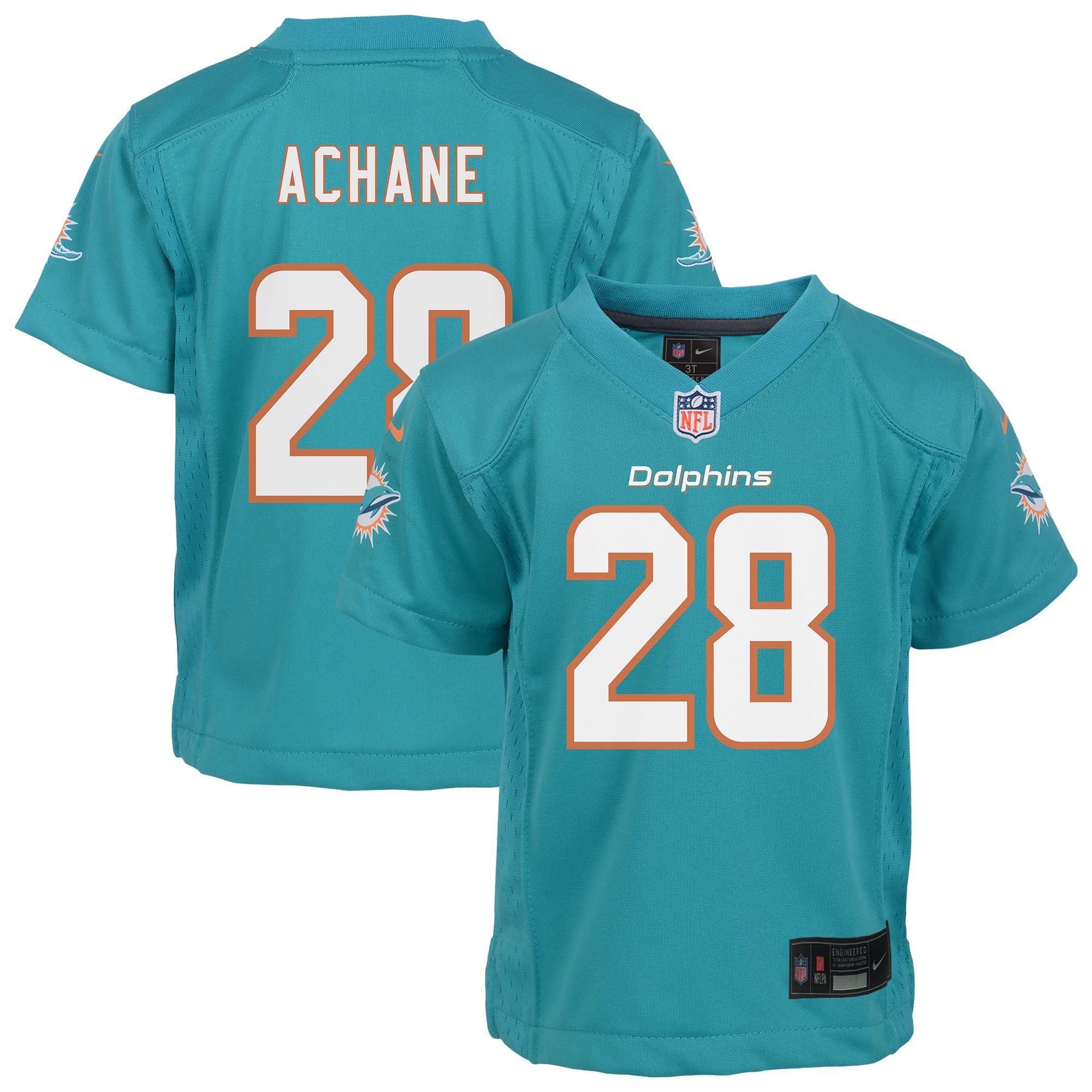 De’Von Achane Miami Dolphins Preschool Team Game Jersey - Aqua - Image 2