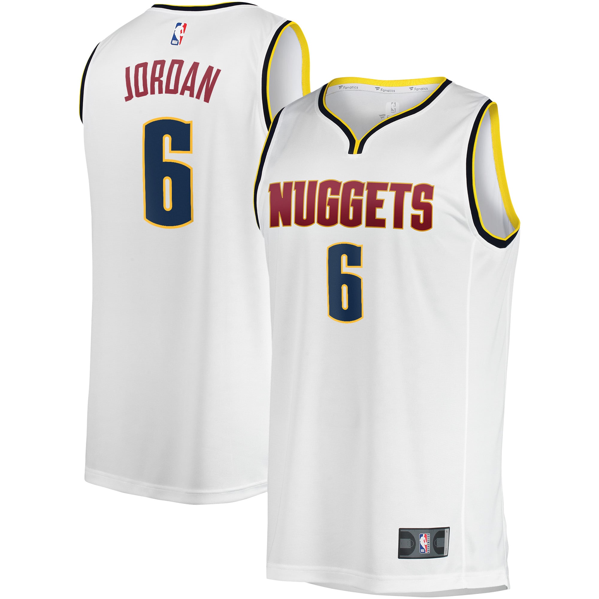 DeAndre Jordan Denver Nuggets Fast Break Player Jersey - Association Edition - White - Image 2