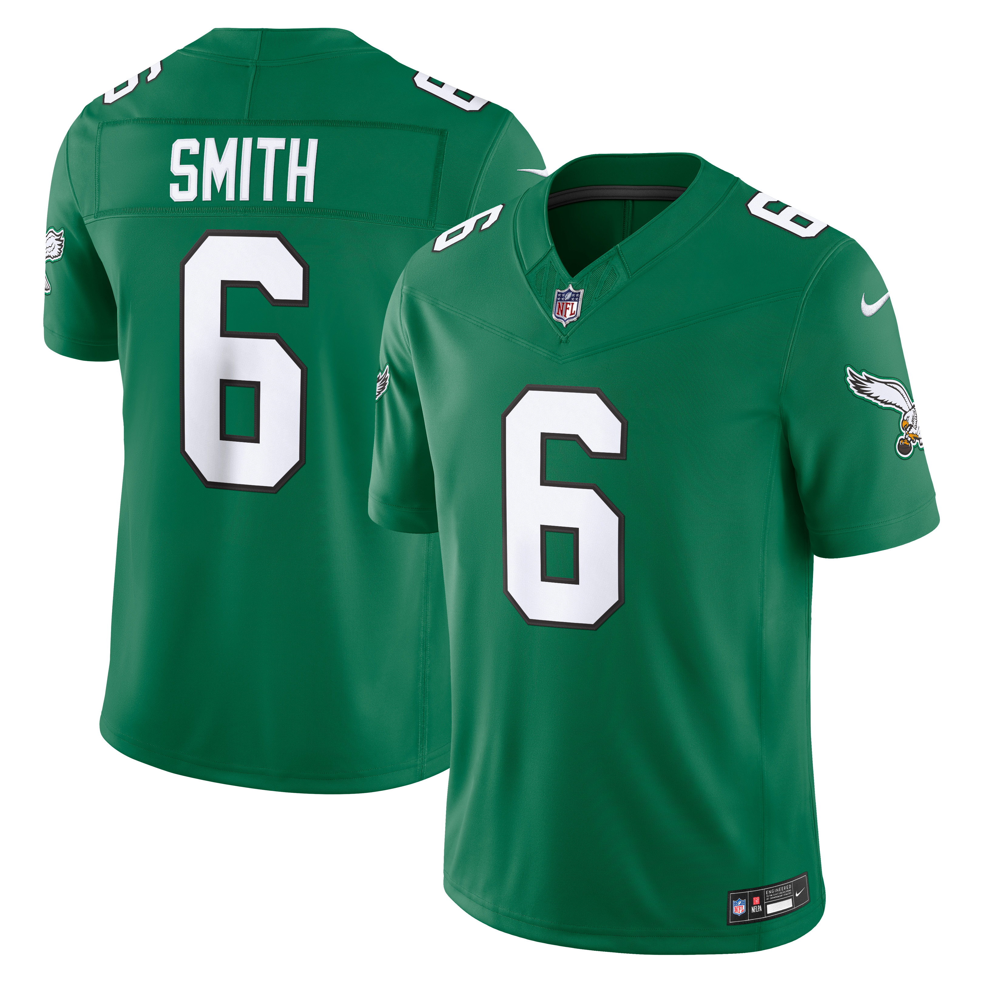 DeVonta Smith Philadelphia Eagles Alternate Vapor F.U.S.E. Stitched Limited Jersey - Kelly Green - Image 2