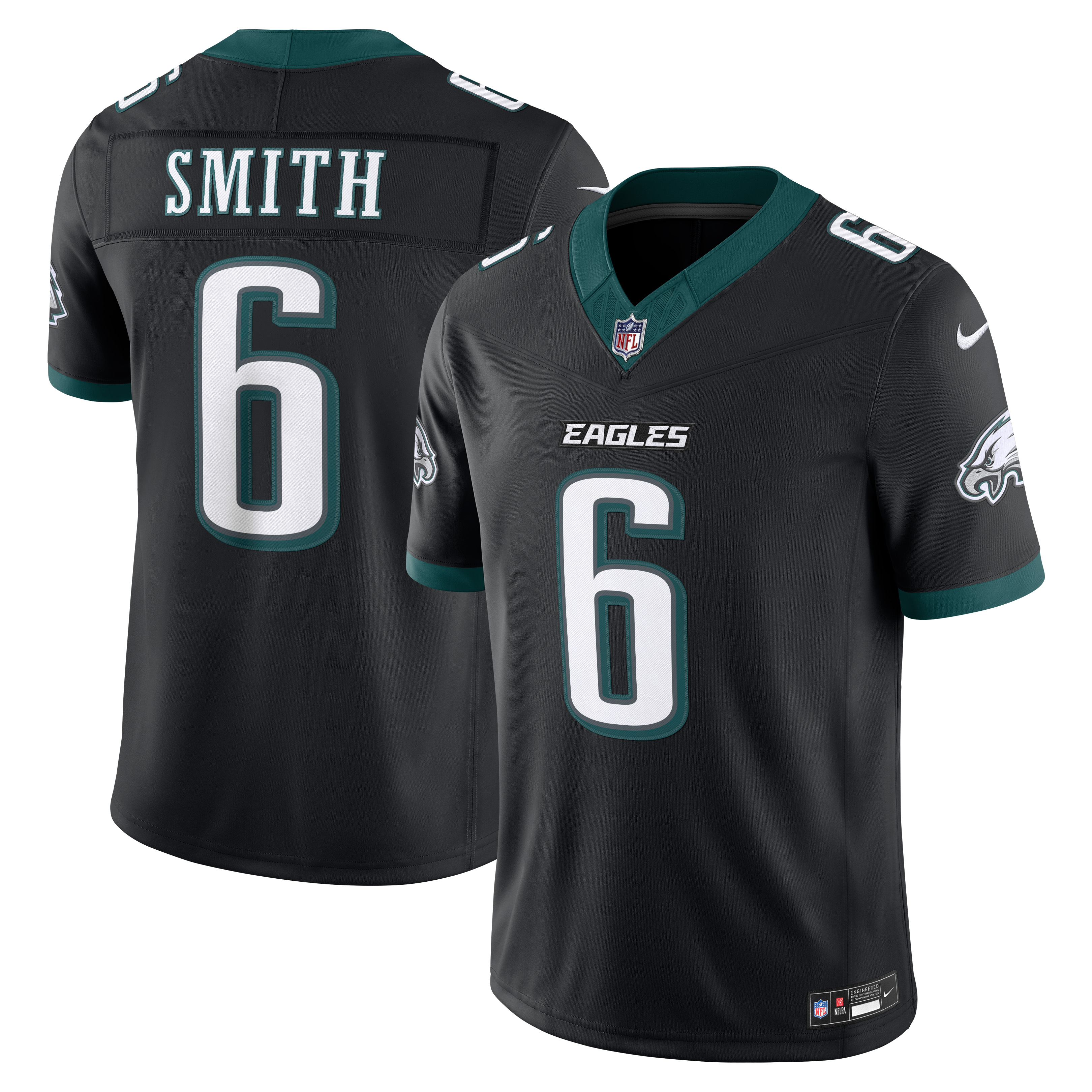 DeVonta Smith Philadelphia Eagles Team Vapor F.U.S.E. Stitched Limited Jersey - Black - Image 2