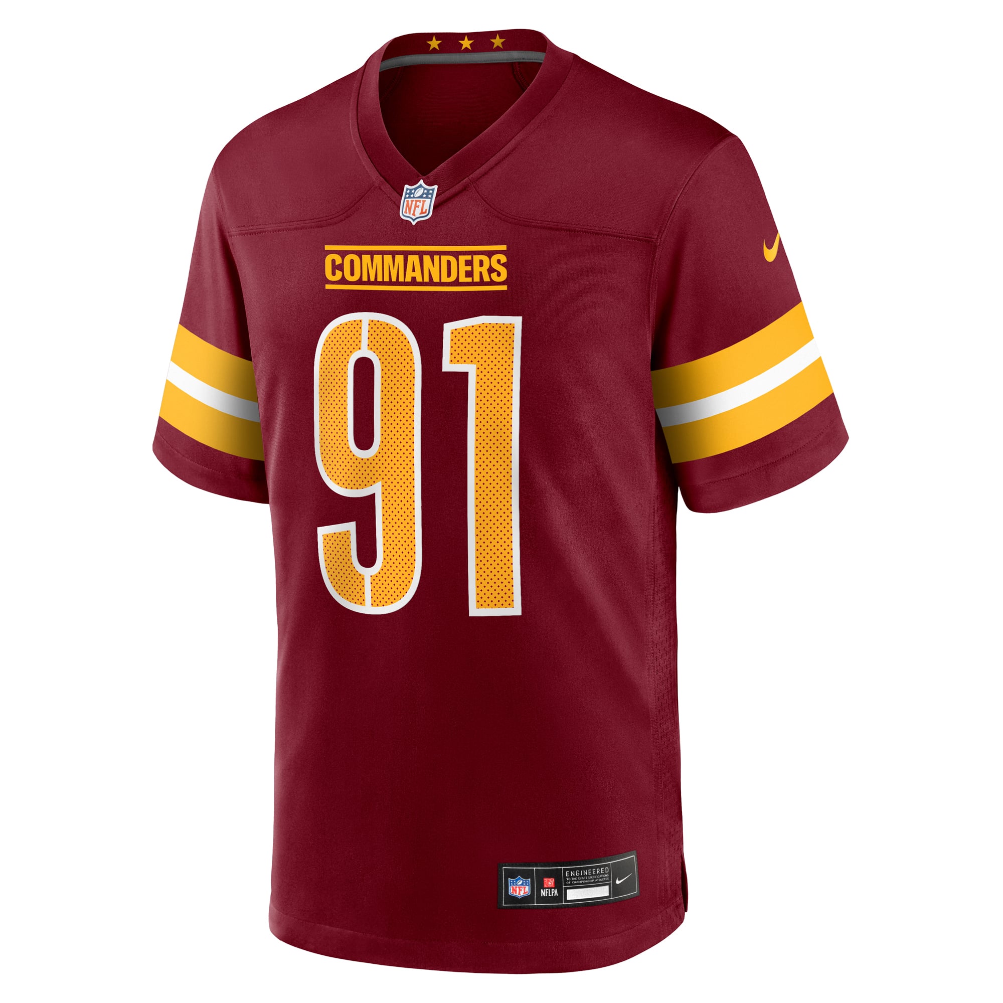 Deatrich Wise Jr. Washington Commanders Team Game Jersey - Burgundy - Image 3