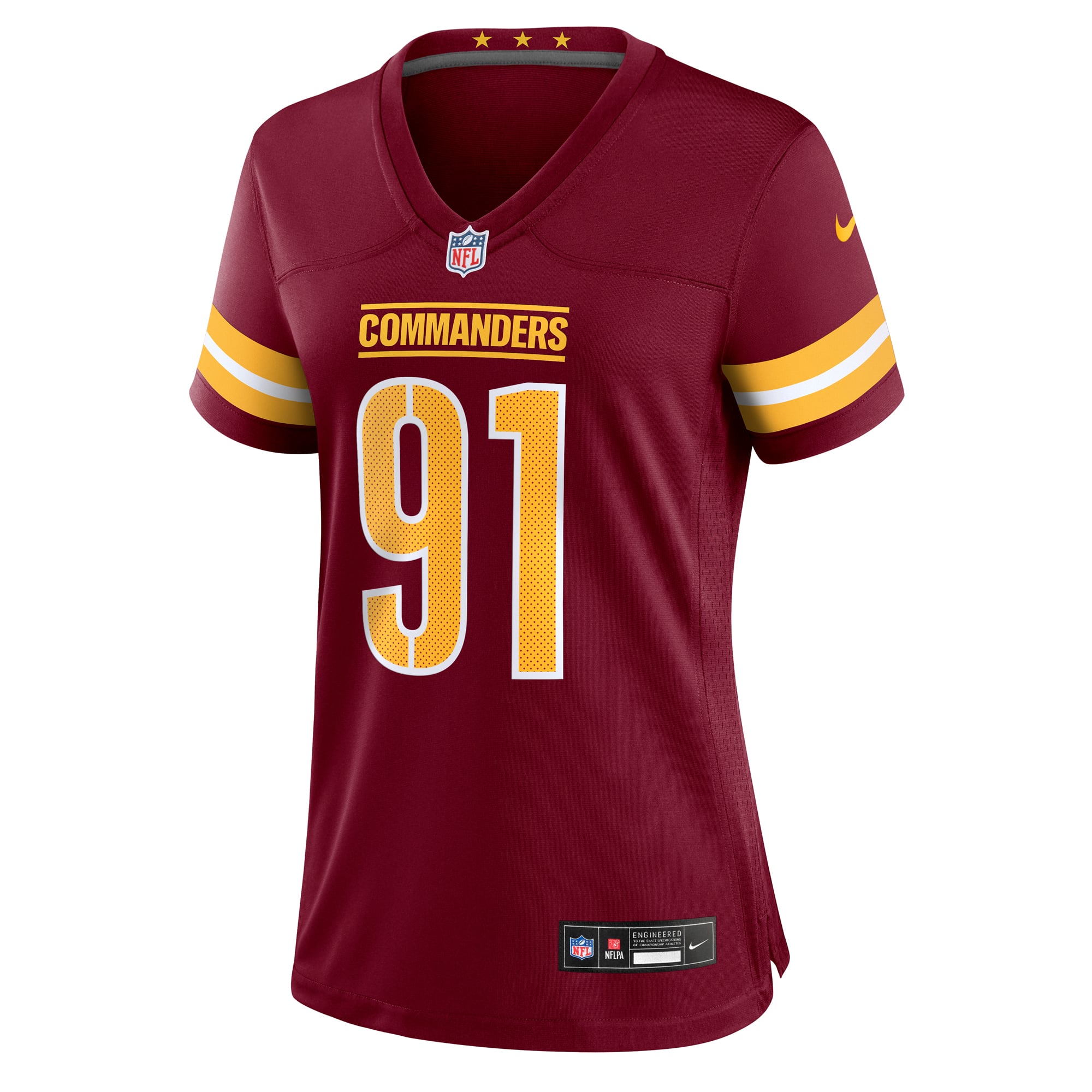 Deatrich Wise Jr. Washington Commanders Women's Team Game Jersey - Burgundy - Image 3