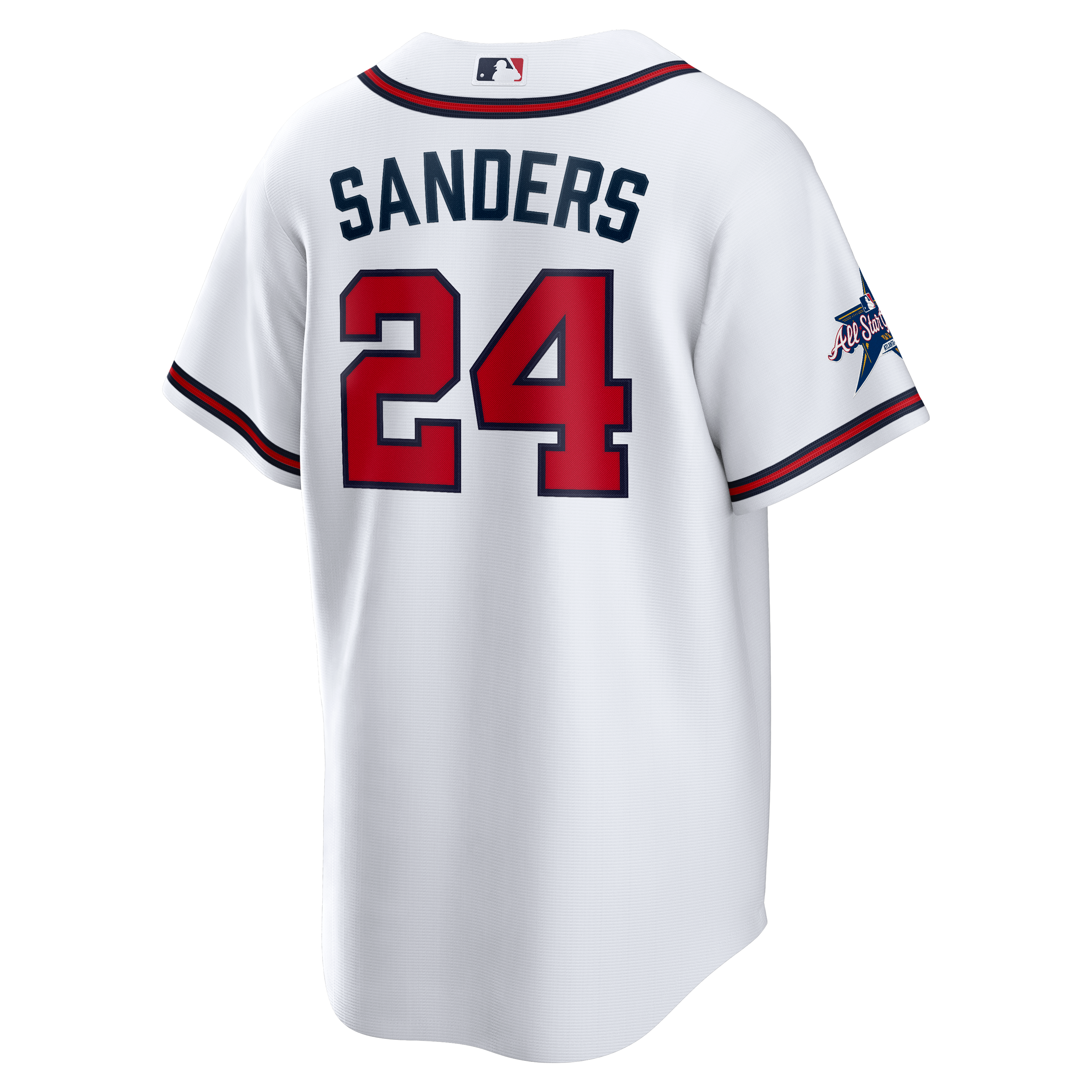 Deion Sanders Atlanta Braves Home Retired Player Jersey - White - Image 4