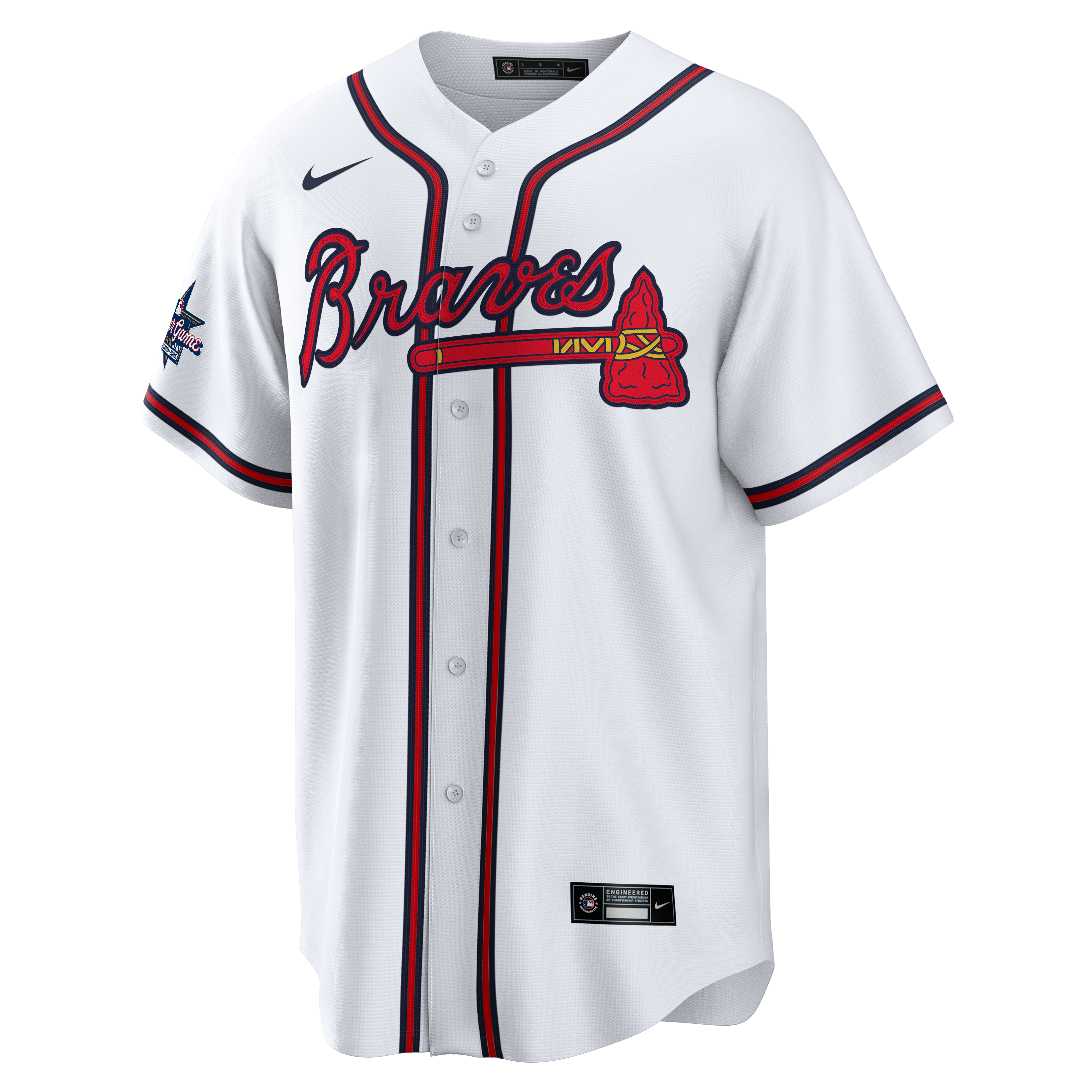 Deion Sanders Atlanta Braves Home Retired Player Jersey - White - Image 3
