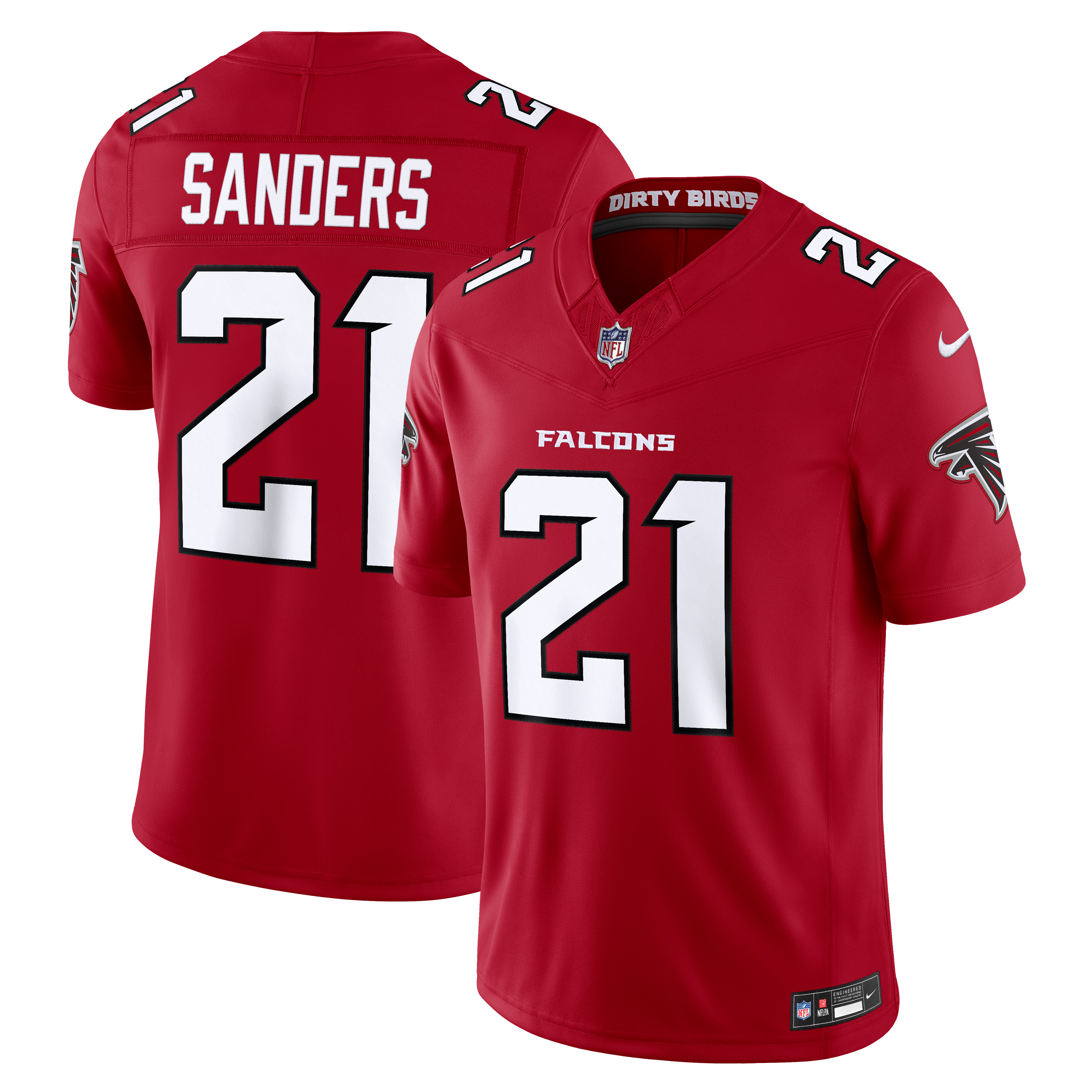 Deion Sanders Atlanta Falcons Alternate Throwback Vapor F.U.S.E. Stitched Retired Limited Jersey - Red - Image 2