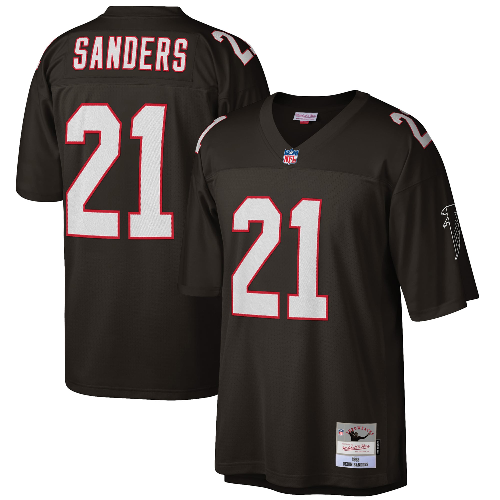 Deion Sanders Atlanta Falcons Big & Tall 1992 Retired Player Jersey - Black