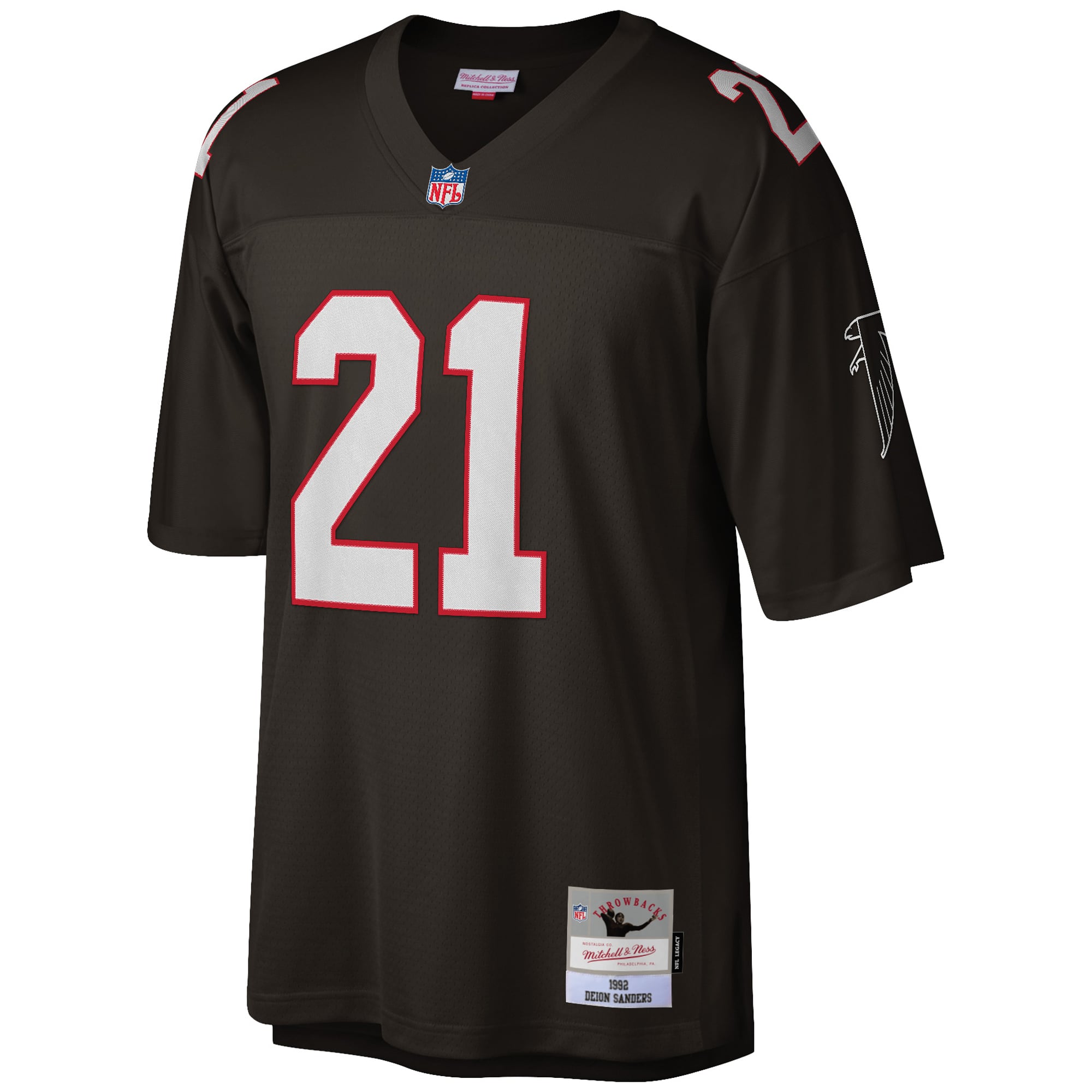 Deion Sanders Atlanta Falcons Big & Tall 1992 Retired Player Jersey - Black - Image 3