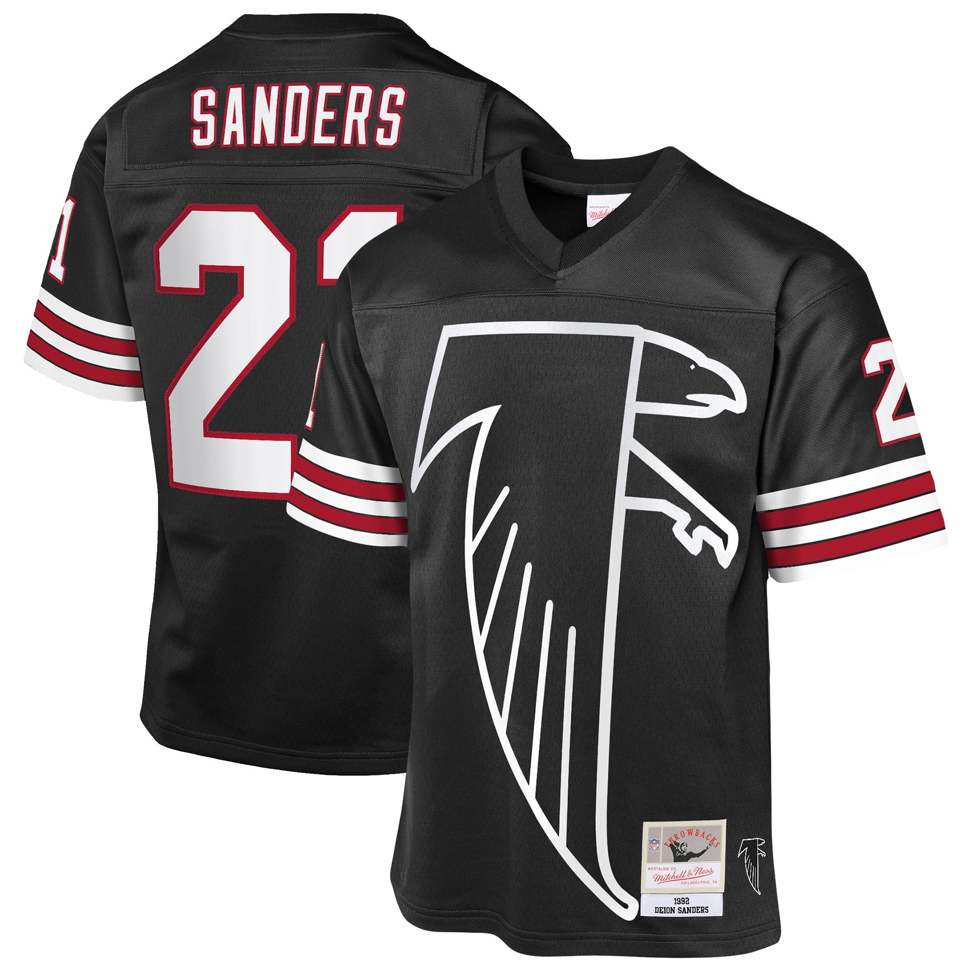 Deion Sanders Atlanta Falcons Youth 1992 Throwback Fashion Jersey - Black - Image 2