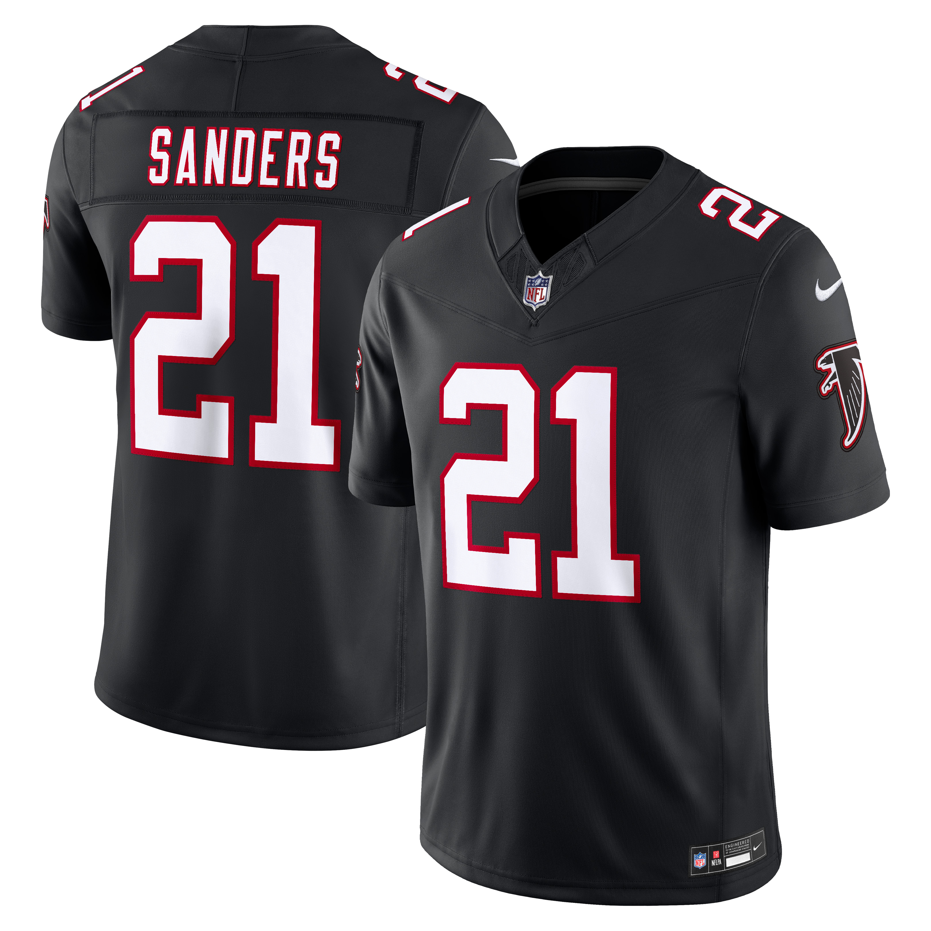Deion Sanders Atlanta Falcons Team Vapor F.U.S.E. Stitched Retired Limited Jersey - Black