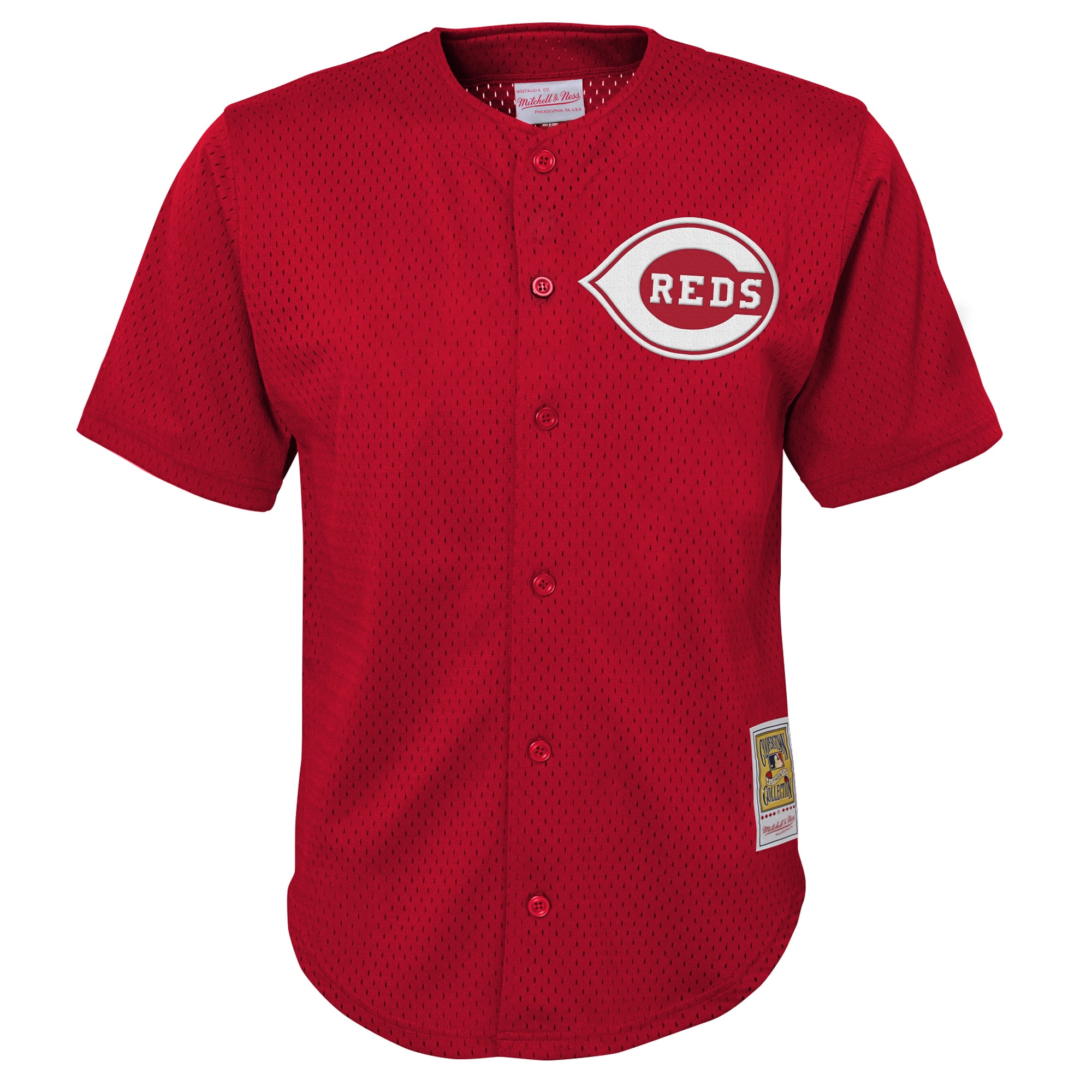 Deion Sanders Cincinnati Reds Youth Cooperstown Mesh Batting Practice Jersey - Red - Image 3