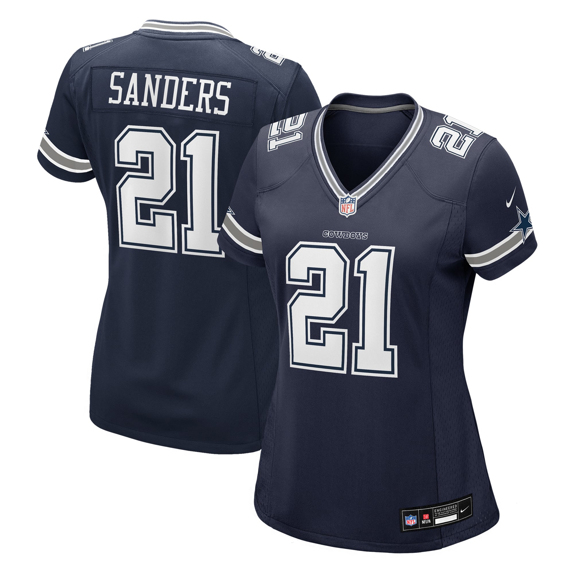 Deion Sanders Dallas Cowboys Women's Team Retired Player Game Jersey - Navy - Image 2