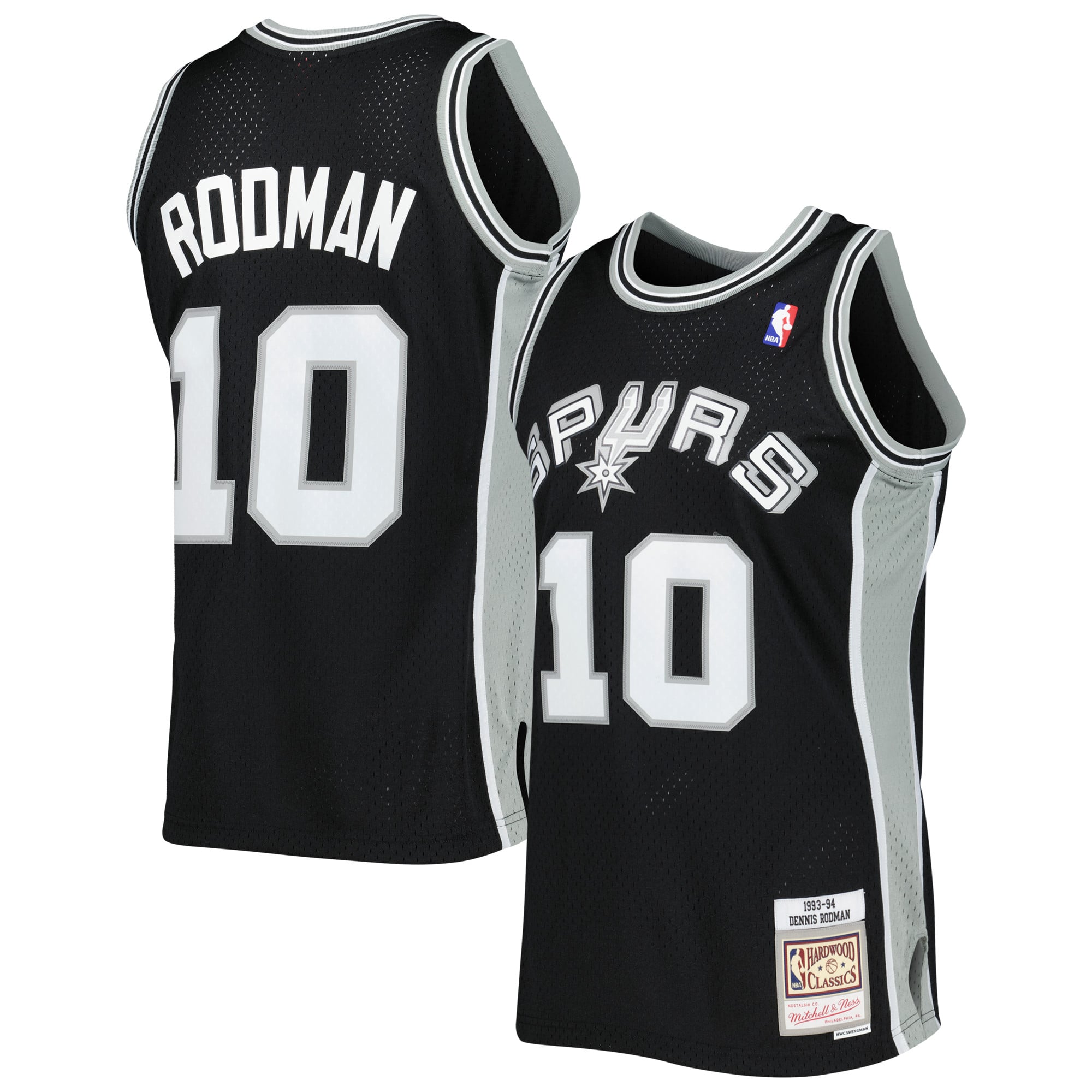 Dennis Rodman San Antonio Spurs 1993/94 Hardwood Classics Swingman Jersey - Black