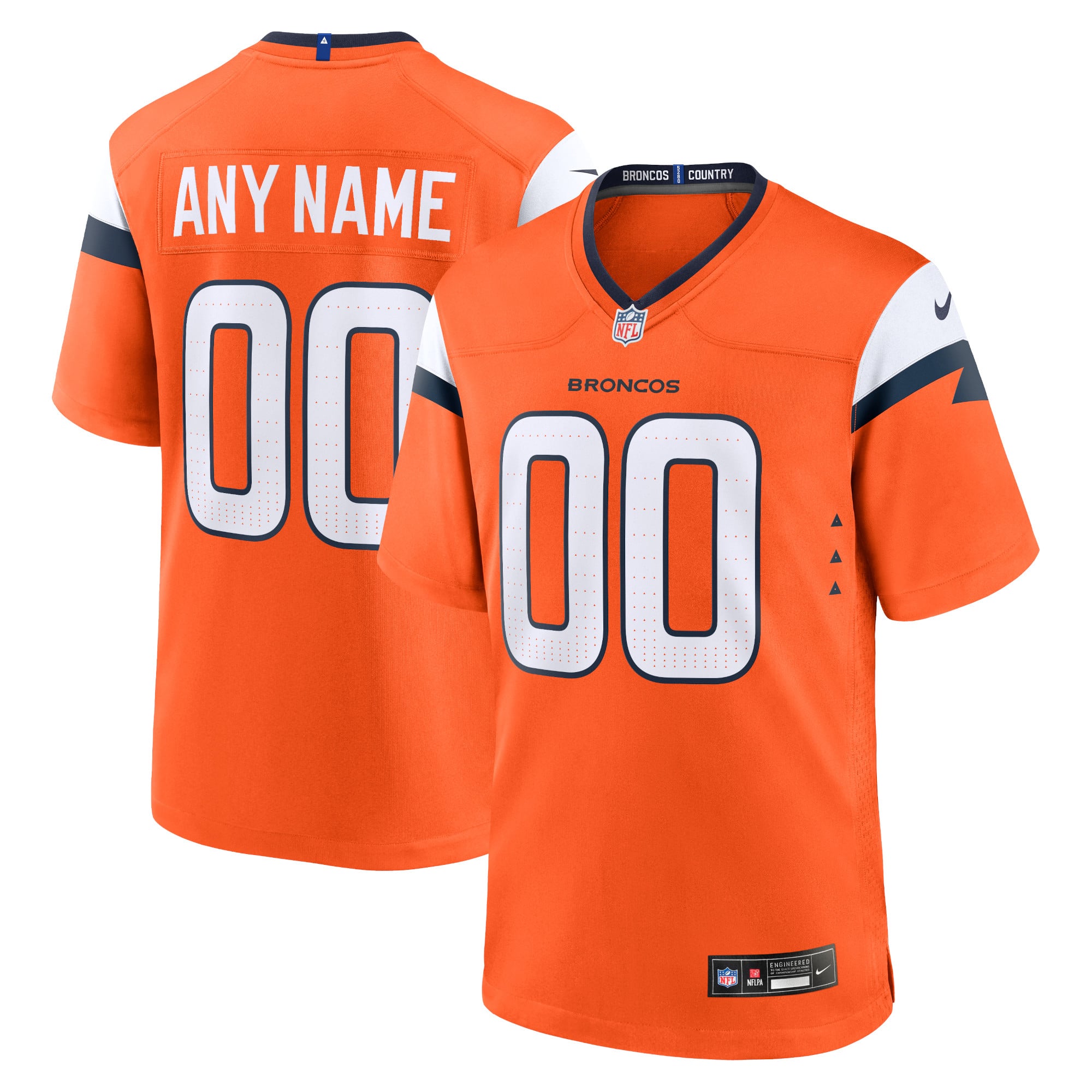 Denver Broncos Alternate Mile High Collection Custom Game Jersey - Orange