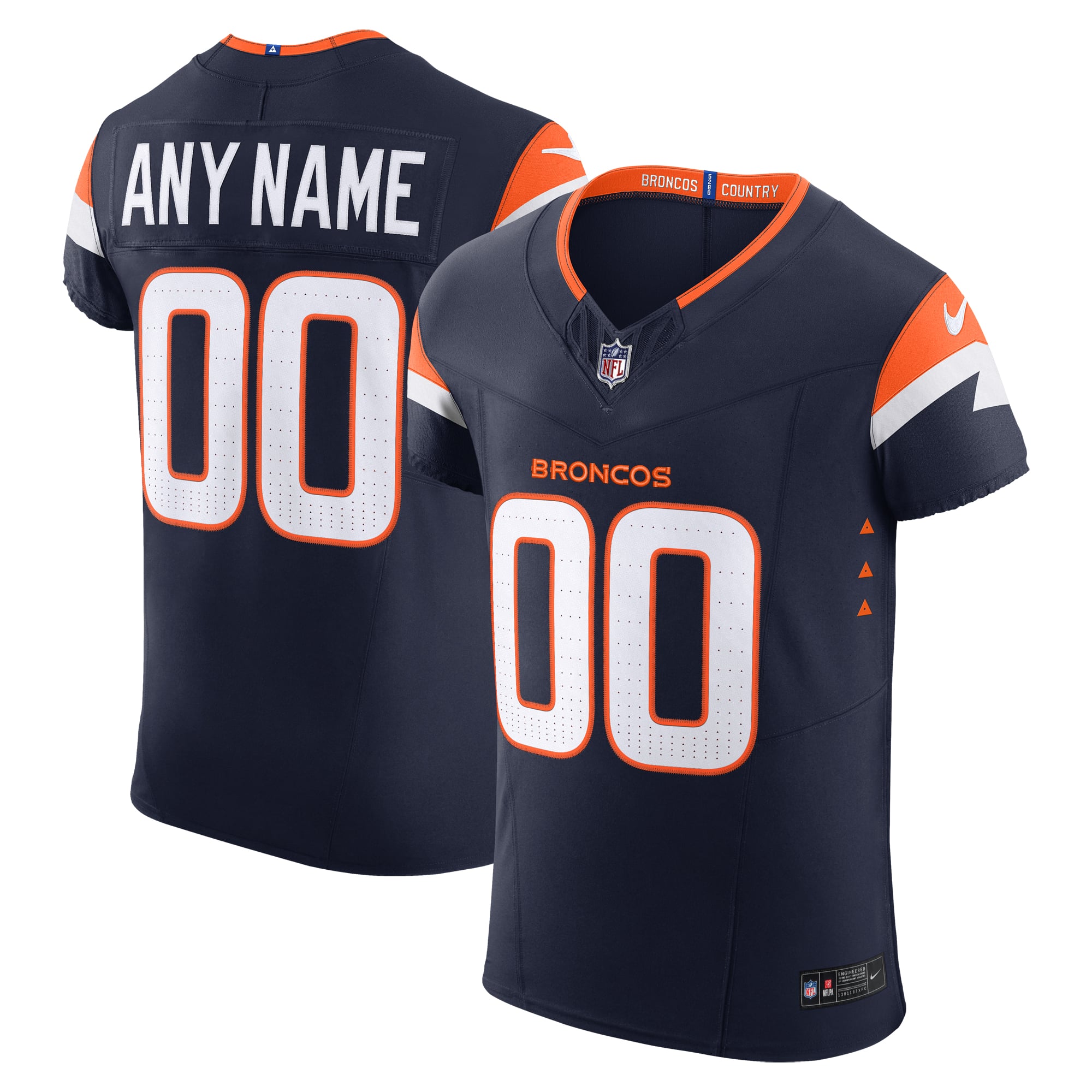 Denver Broncos Alternate Vapor F.U.S.E. Elite Custom Jersey - Navy