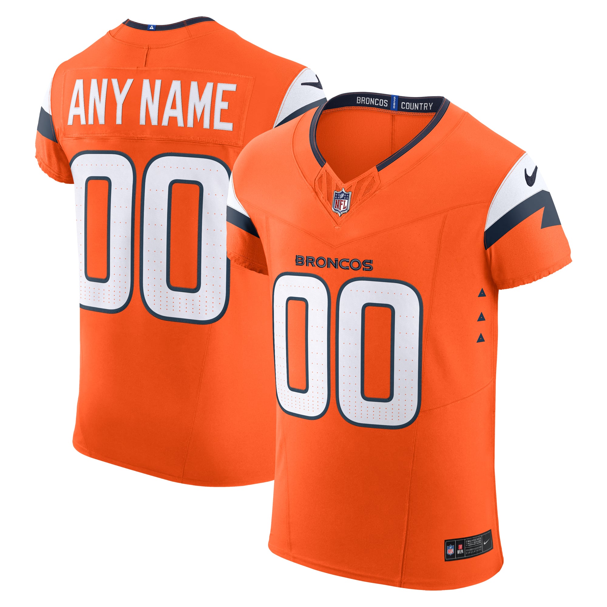 Denver Broncos Alternate Vapor F.U.S.E. Elite Custom Jersey - Orange