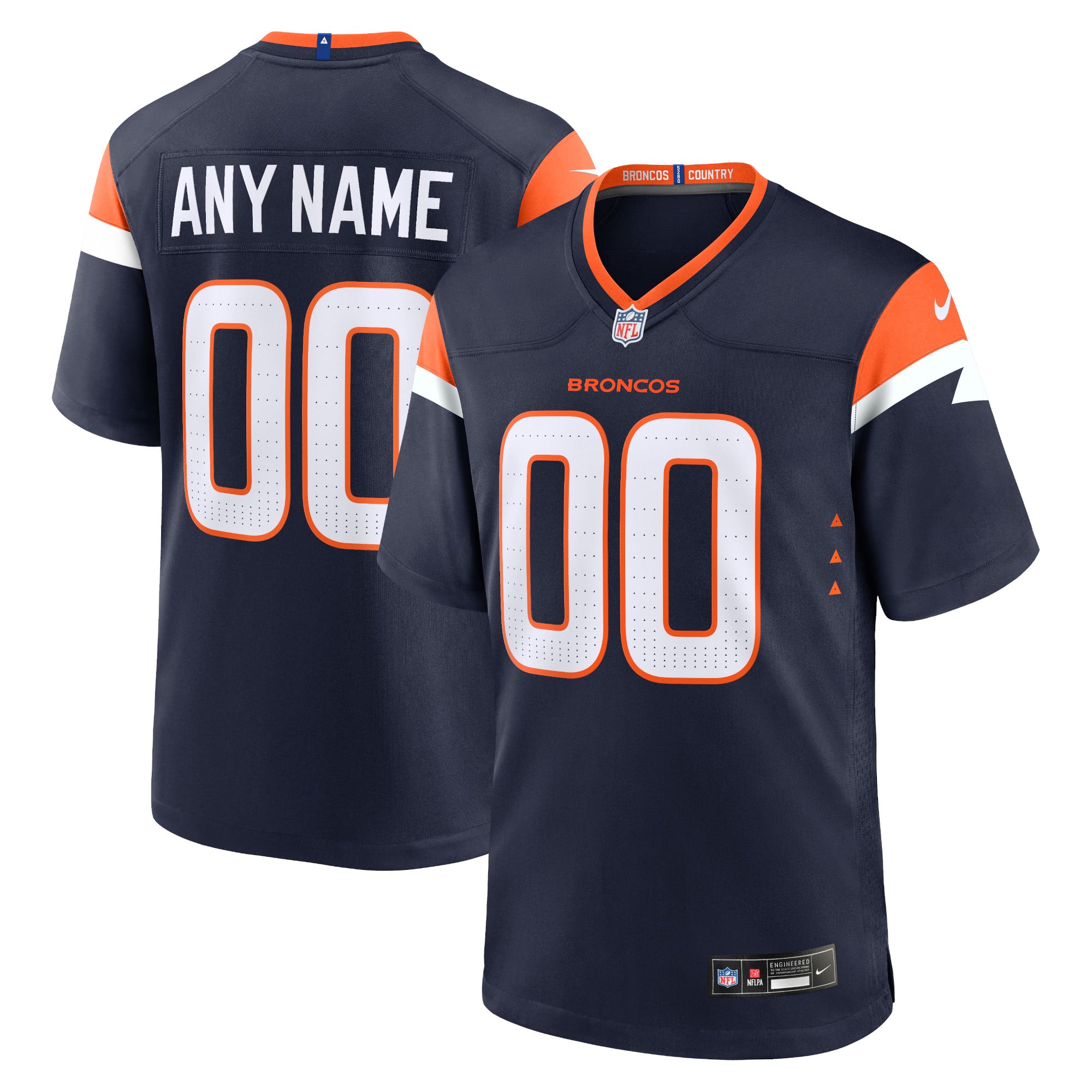 Denver Broncos Team Custom Game Jersey - Navy - Image 2