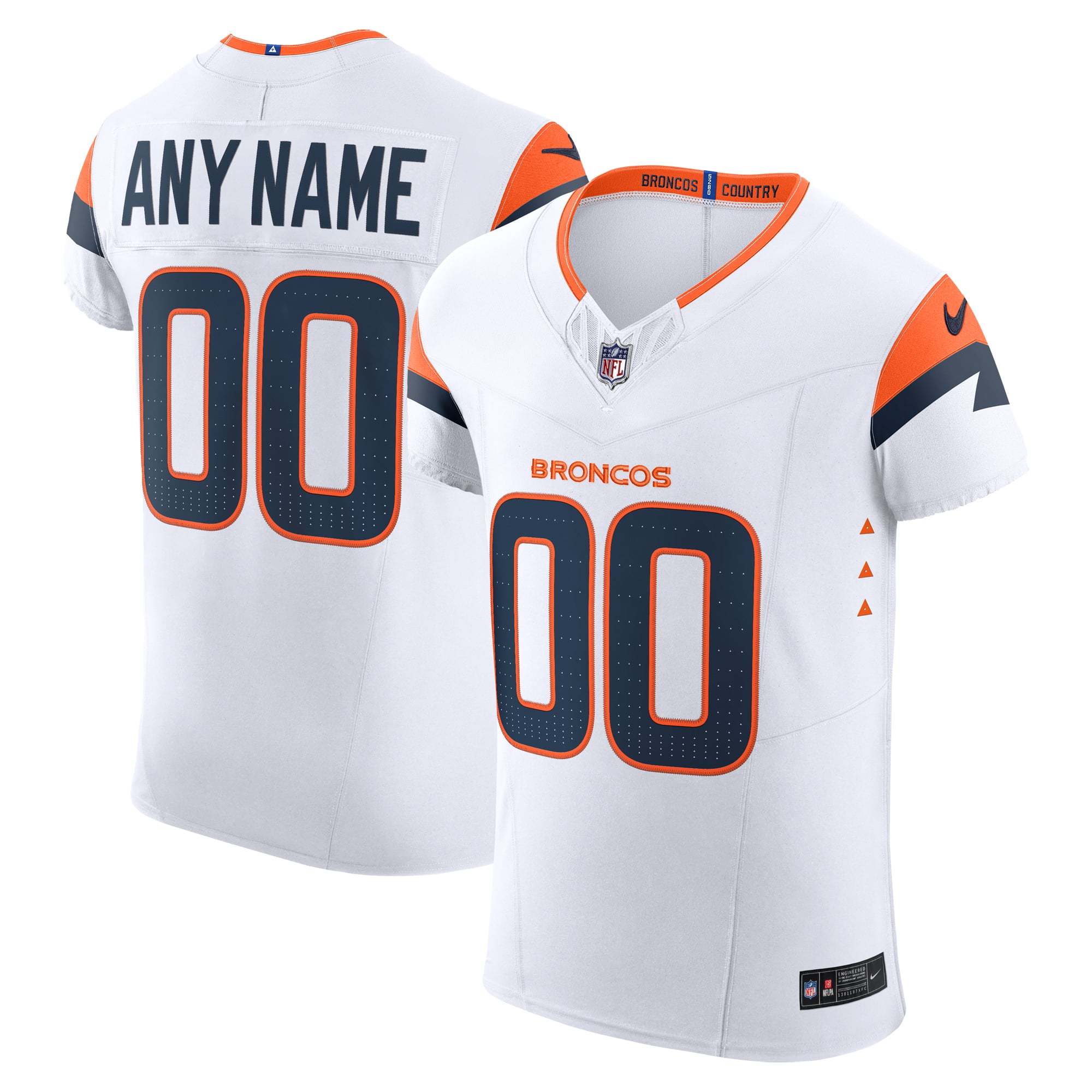 Denver Broncos Vapor F.U.S.E. Elite Custom Jersey - White - Image 2
