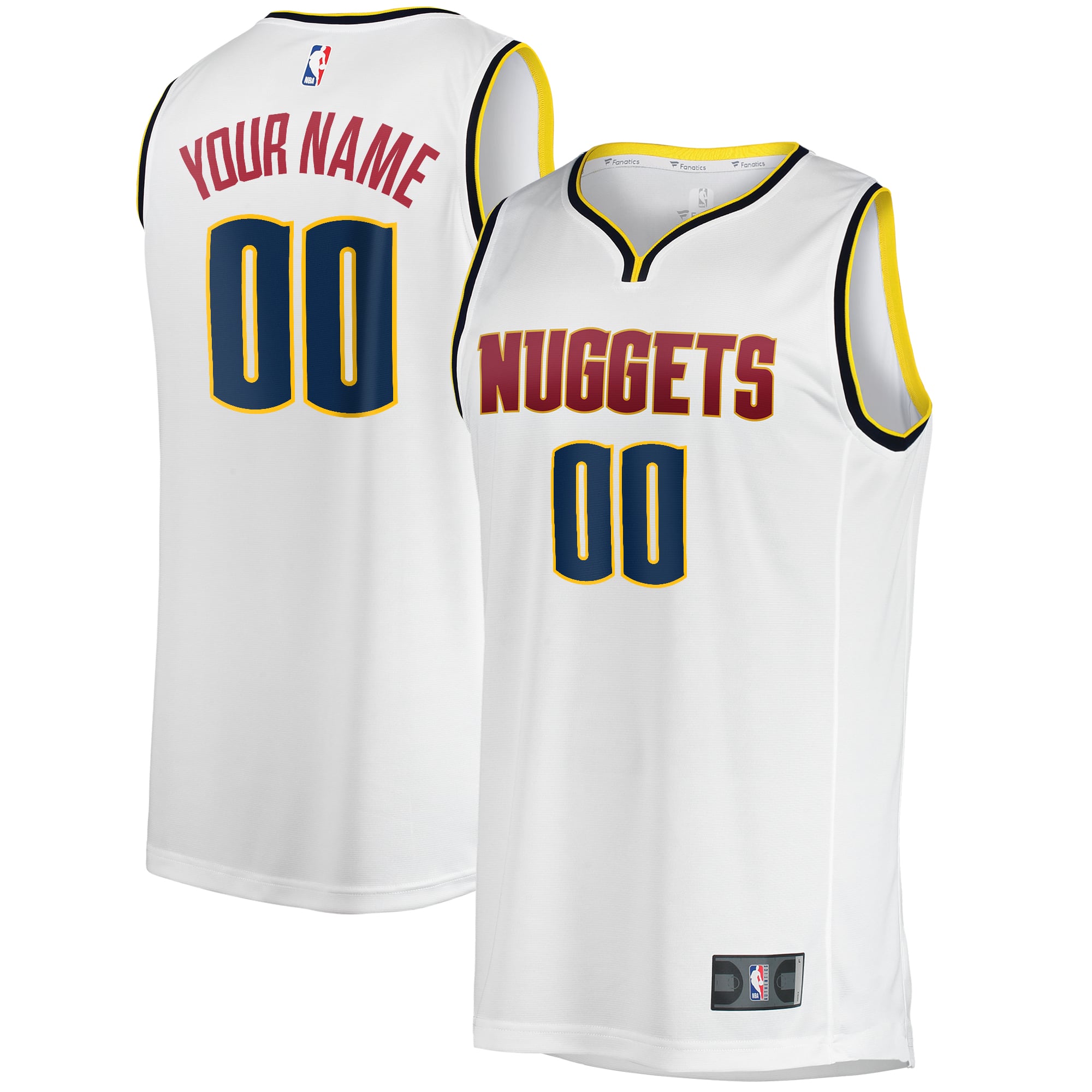 Denver Nuggets Fast Break Custom Jersey - Association Edition - White - Image 2
