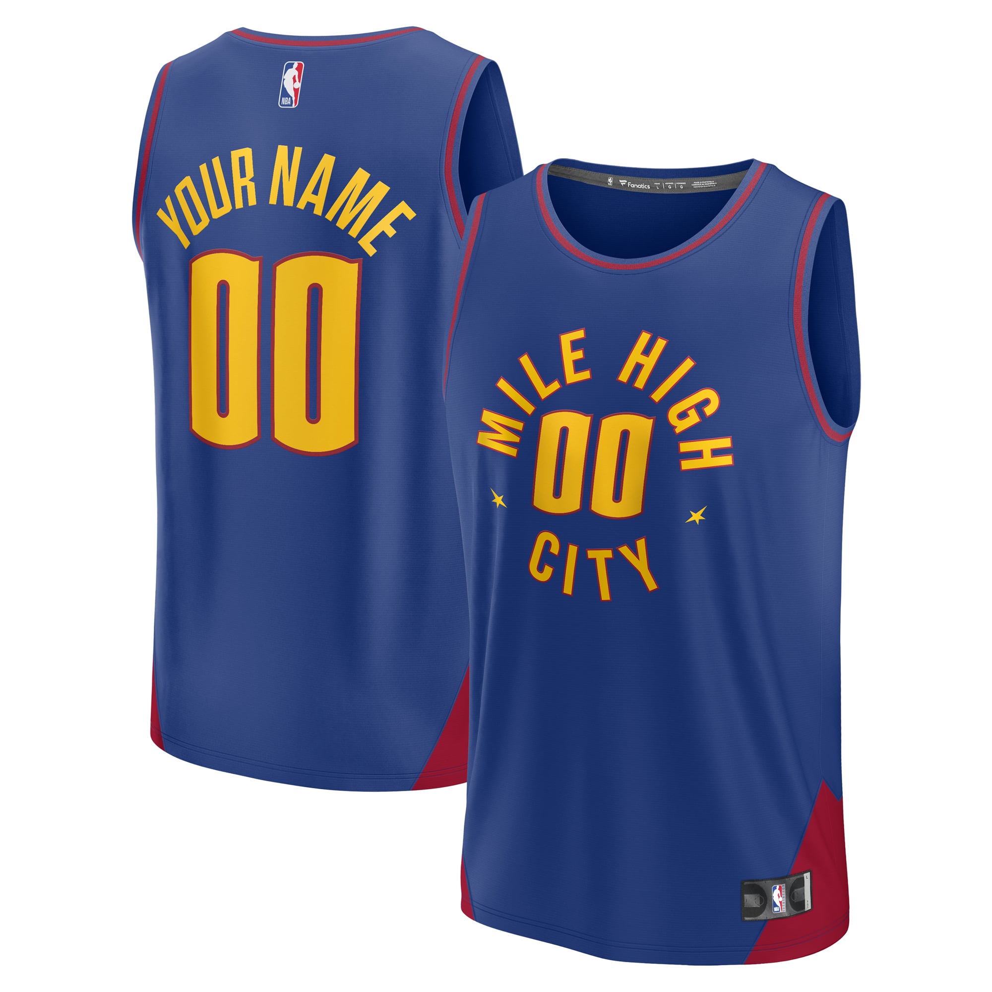 Denver Nuggets Youth Fast Break Custom Jersey - Statement Edition - Blue