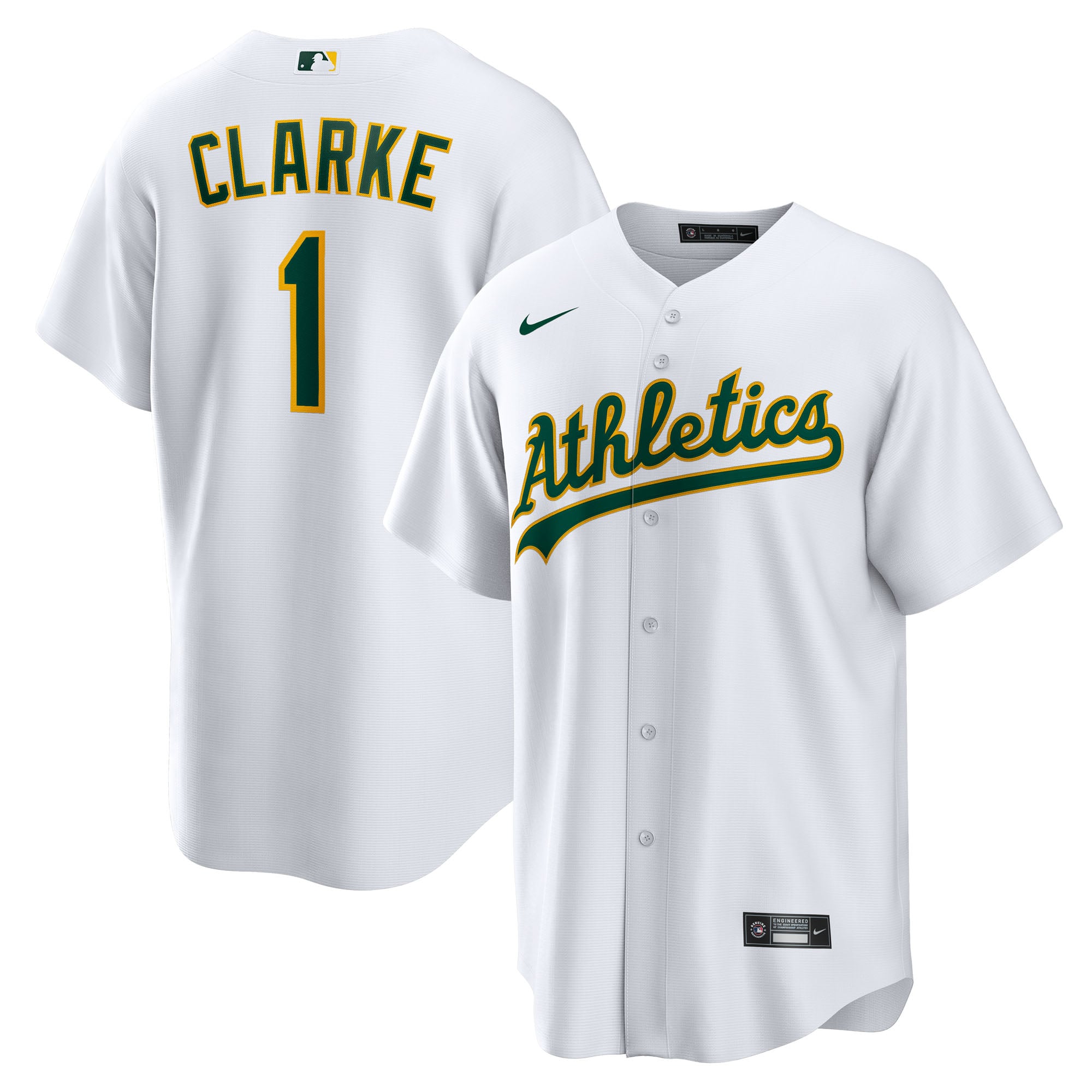 Denzel Clarke Athletics Home Jersey - White