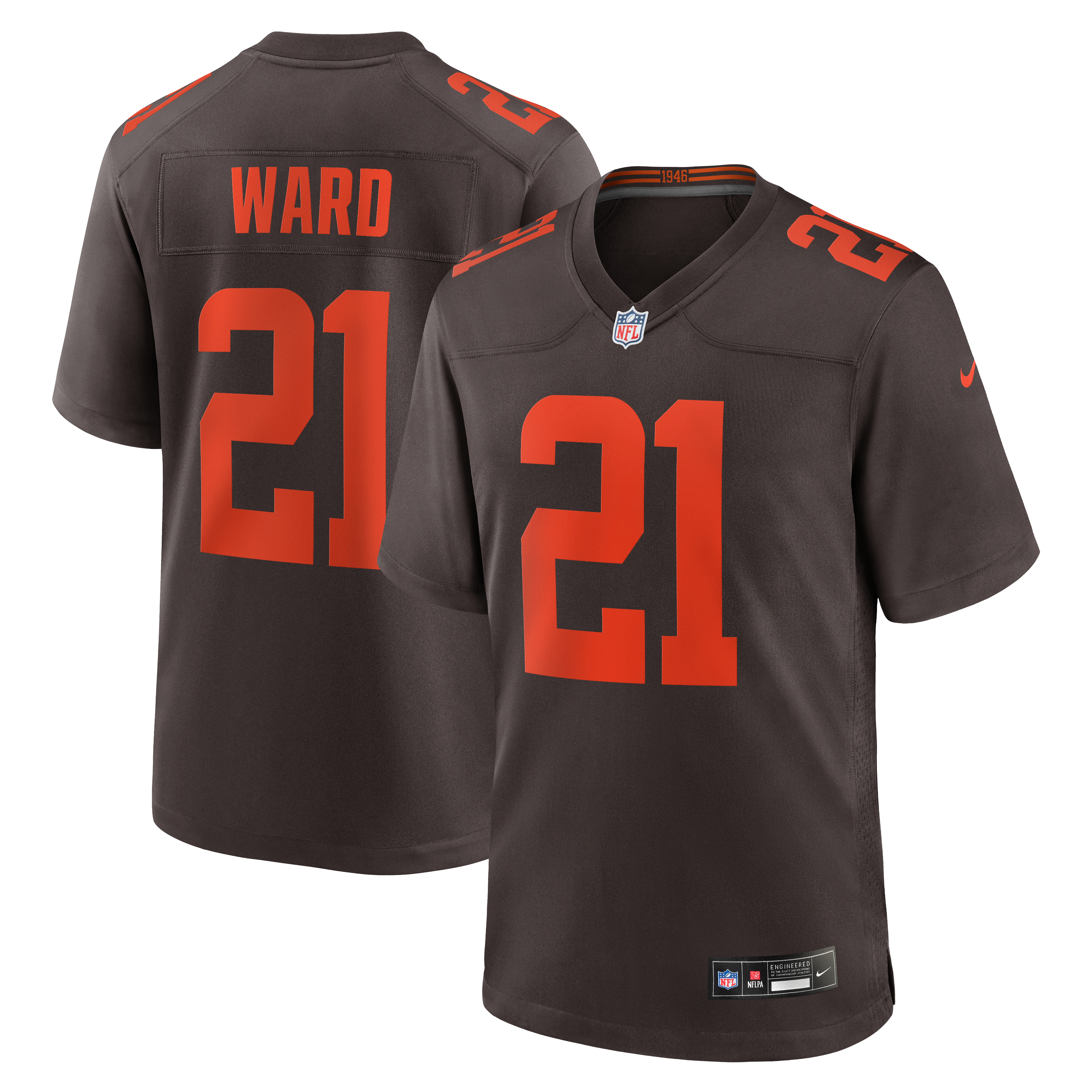 Denzel Ward Cleveland Browns Alpha Dawg Game Jersey - Brown - Image 2