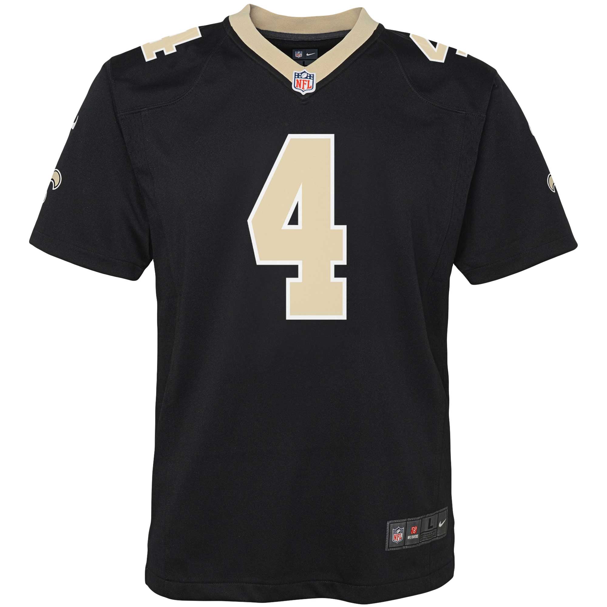 Derek Carr New Orleans Saints Youth Game Jersey - Black - Image 3