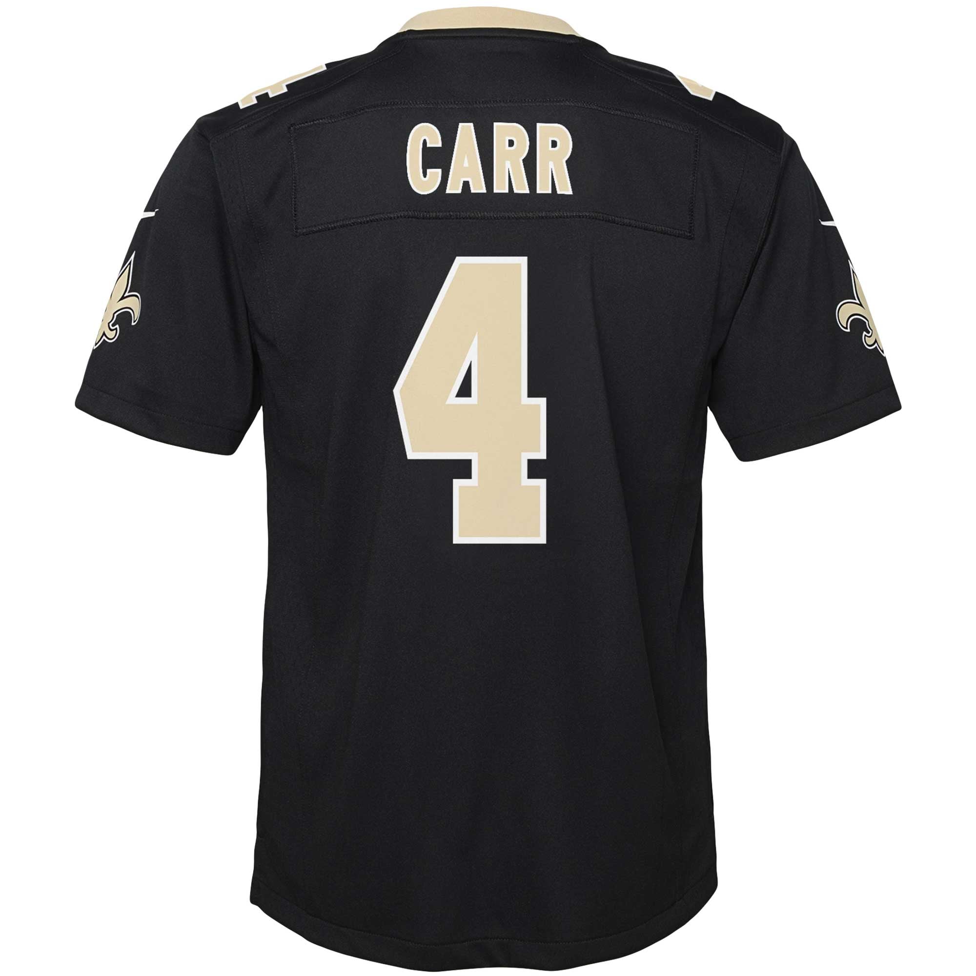 Derek Carr New Orleans Saints Youth Game Jersey - Black - Image 4