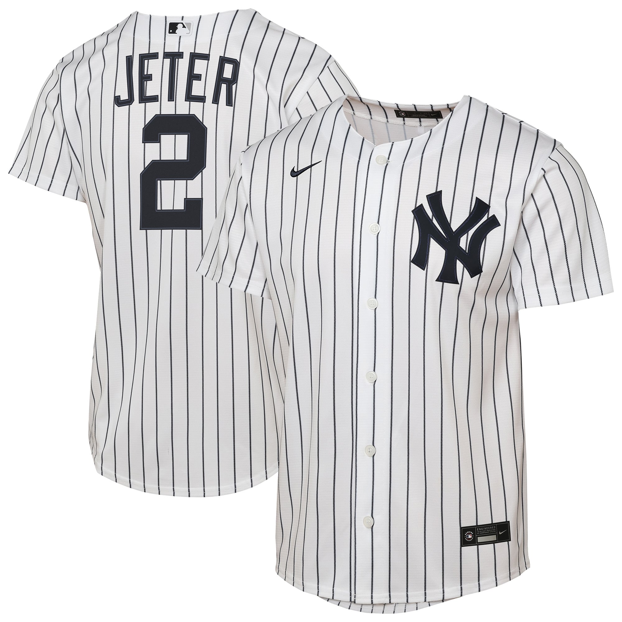 Derek Jeter New York Yankees Youth Home Jersey - White