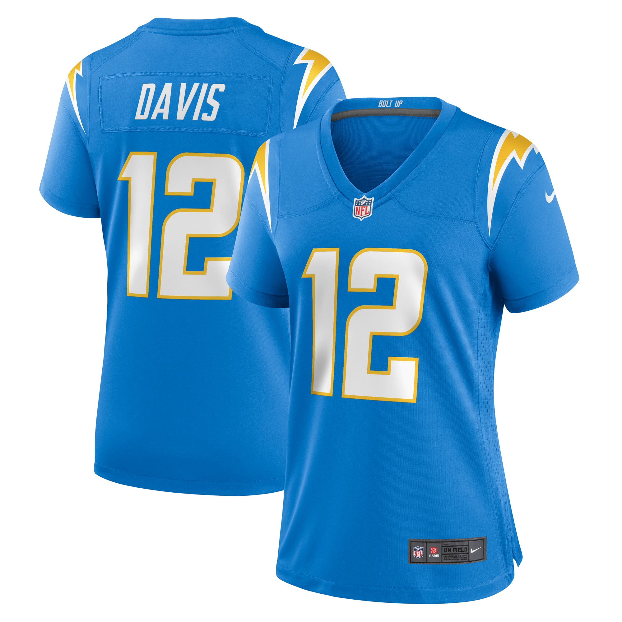 Derius Davis Los Angeles Chargers Women's Team Game Jersey - Powder Blue - Image 2