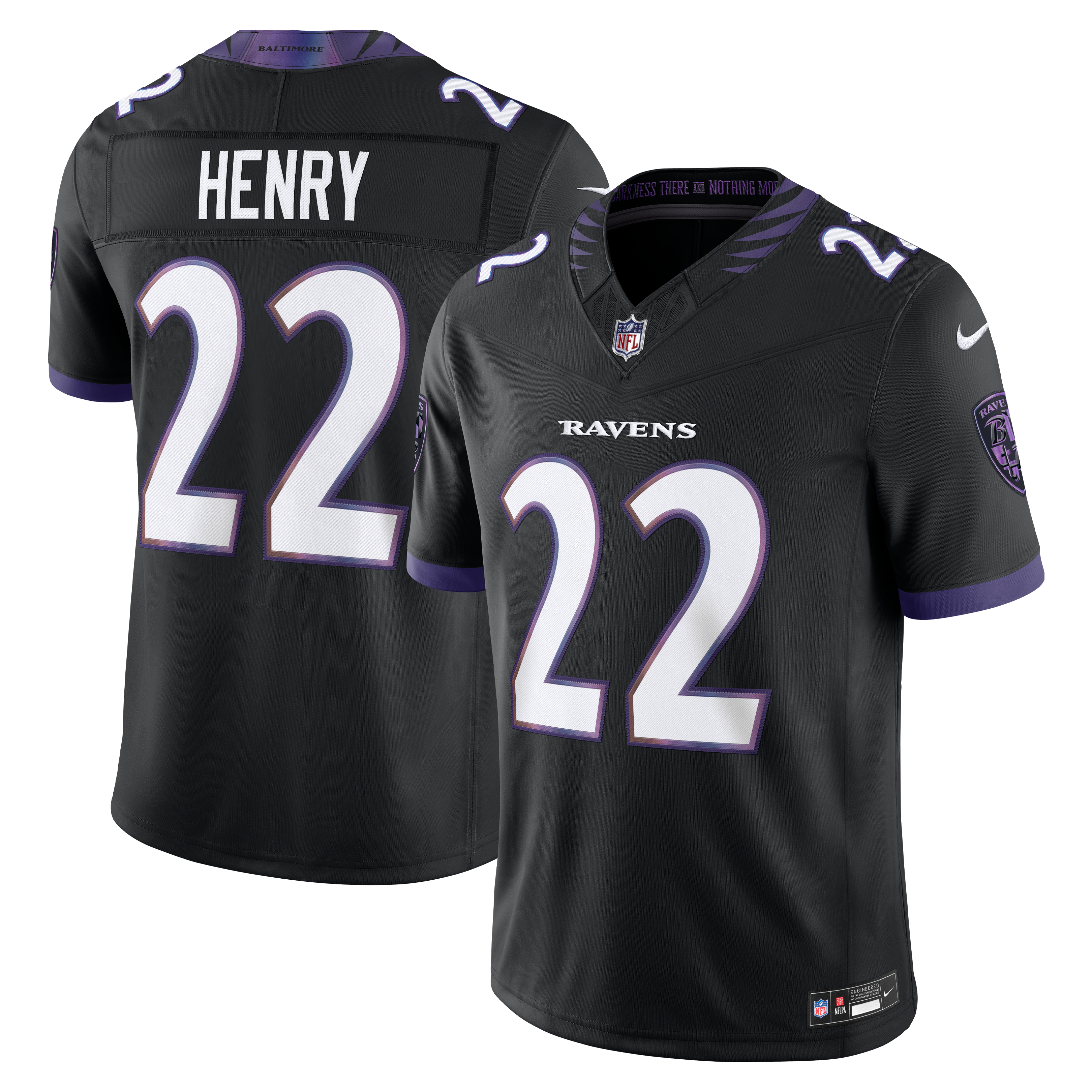 Derrick Henry Baltimore Ravens Alternate Alternate Vapor F.U.S.E. Stitched Limited Jersey - Black