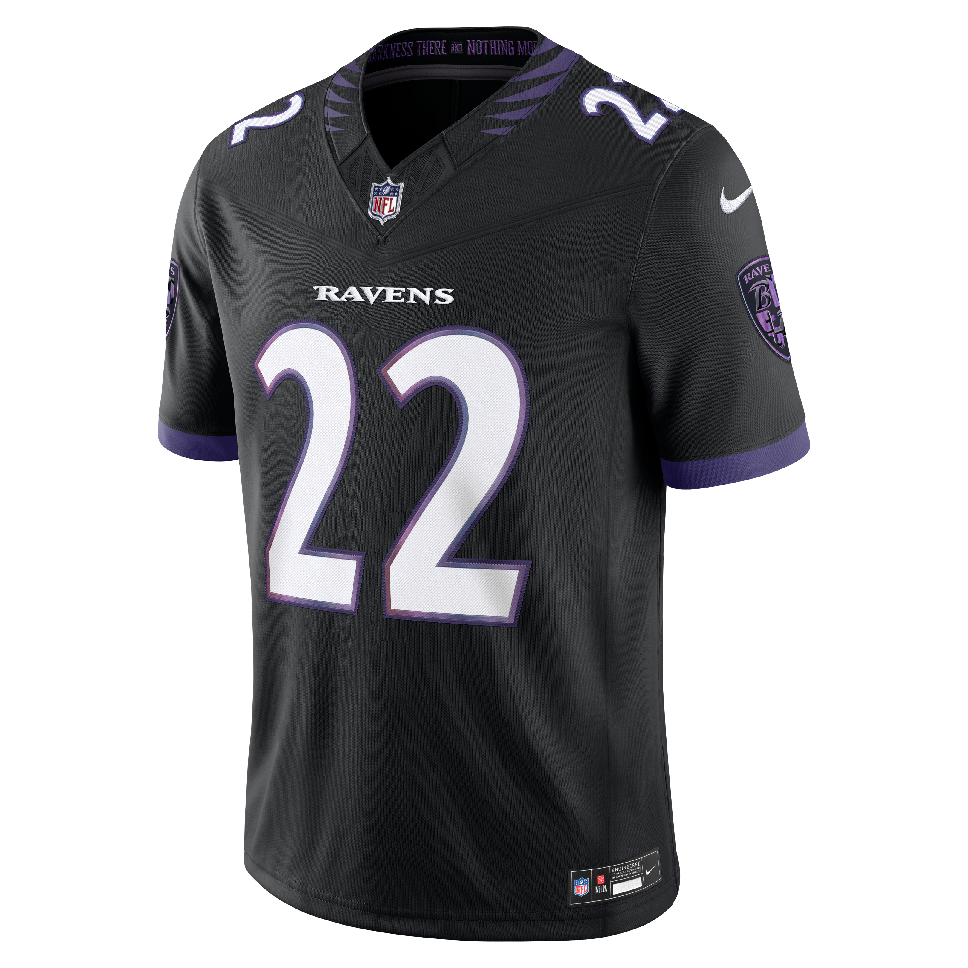 Derrick Henry Baltimore Ravens Alternate Alternate Vapor F.U.S.E. Stitched Limited Jersey - Black - Image 3