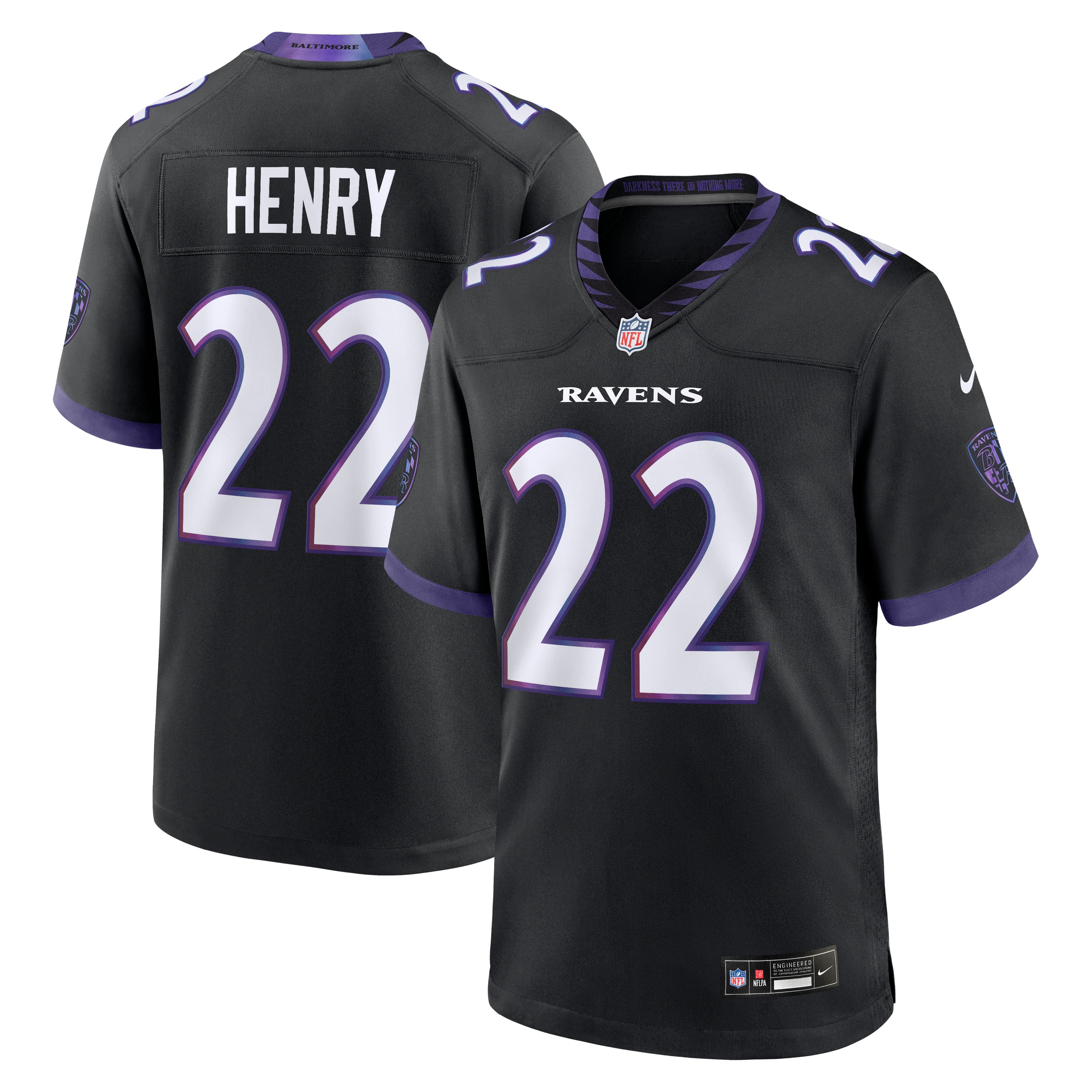 Derrick Henry Baltimore Ravens Game Jersey - Black