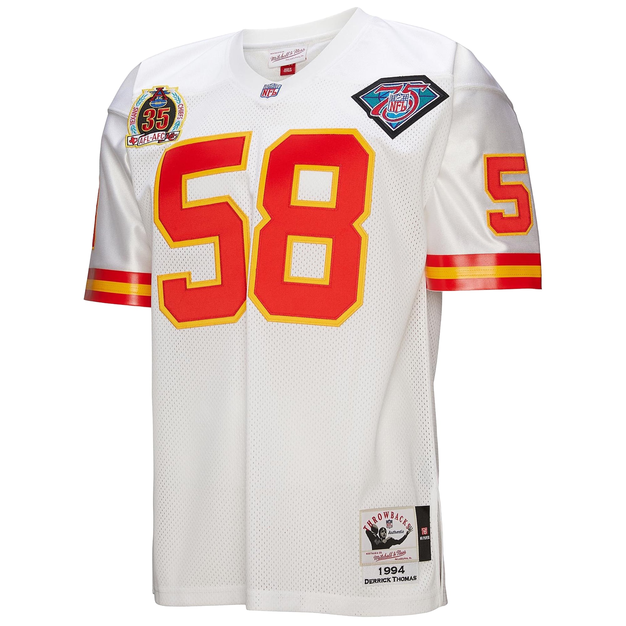 Derrick Thomas Kansas City Chiefs 1994 Throwback Retired Player Jersey - White - Image 3